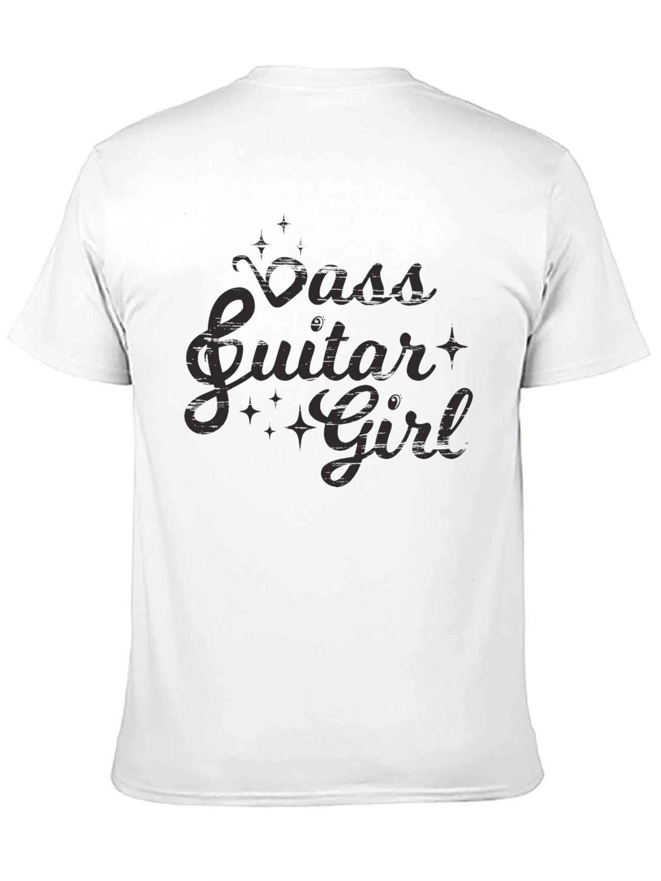 Bass Guitar Girl Black T-Shirt