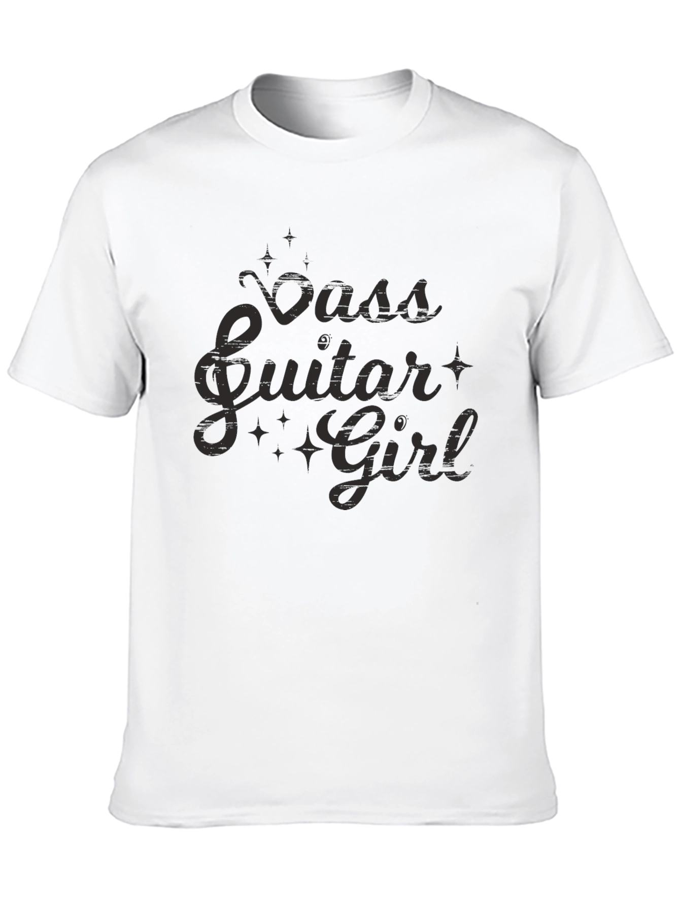 Bass Guitar Girl Black T-Shirt
