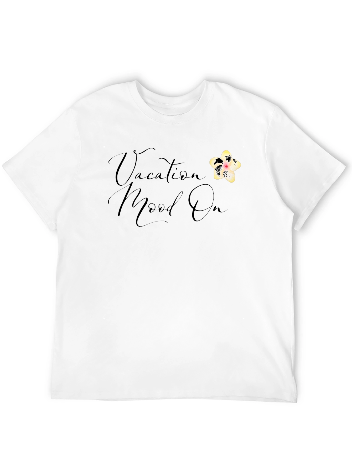 Vacation Mood On T-Shirt - Black Casual