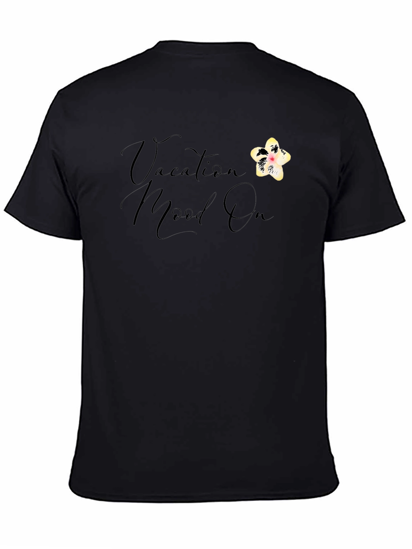 Vacation Mood On T-Shirt - Black Casual