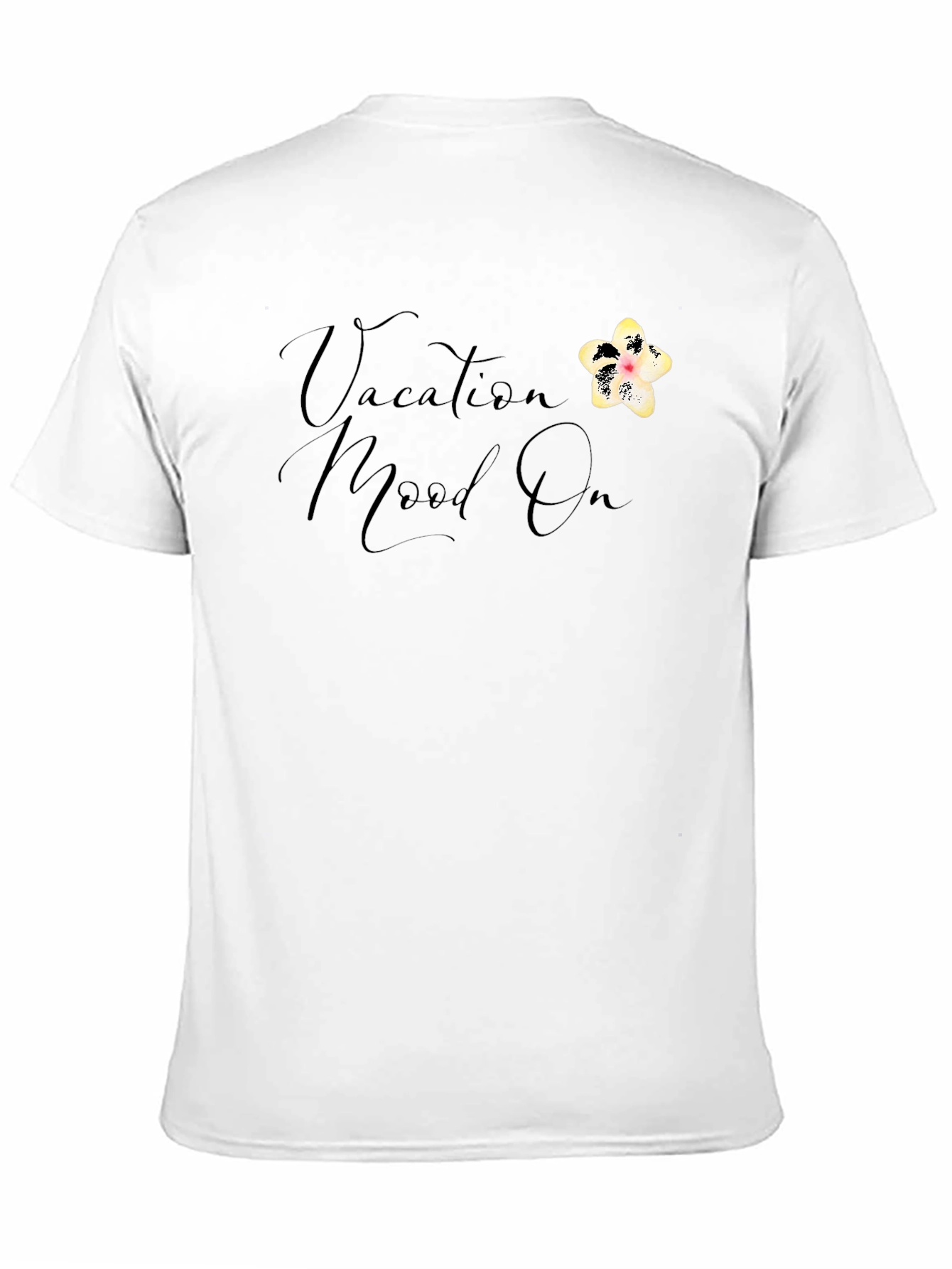 Vacation Mood On T-Shirt - Black Casual
