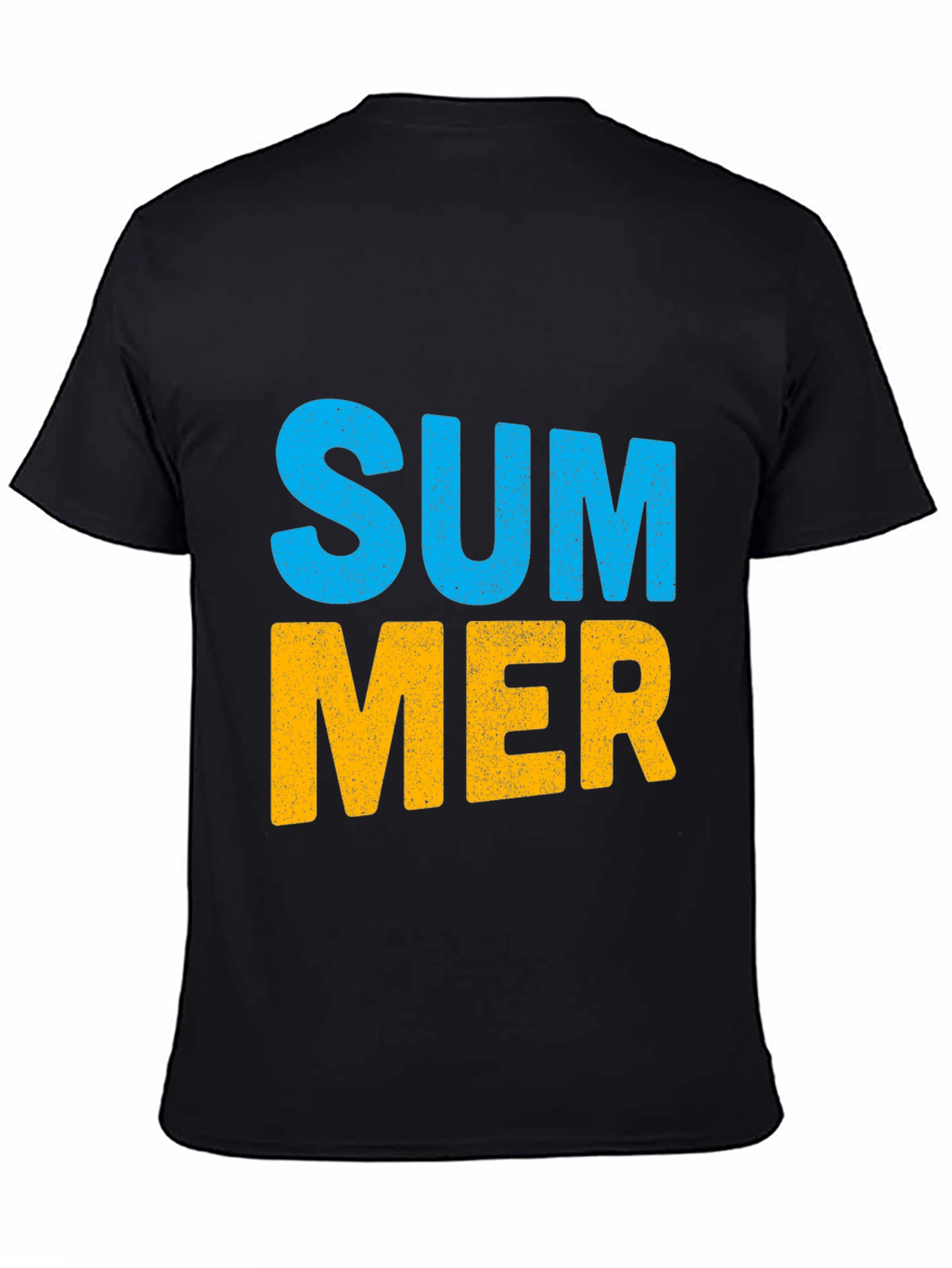 Summer Graphic Print Black Cotton T-Shirt
