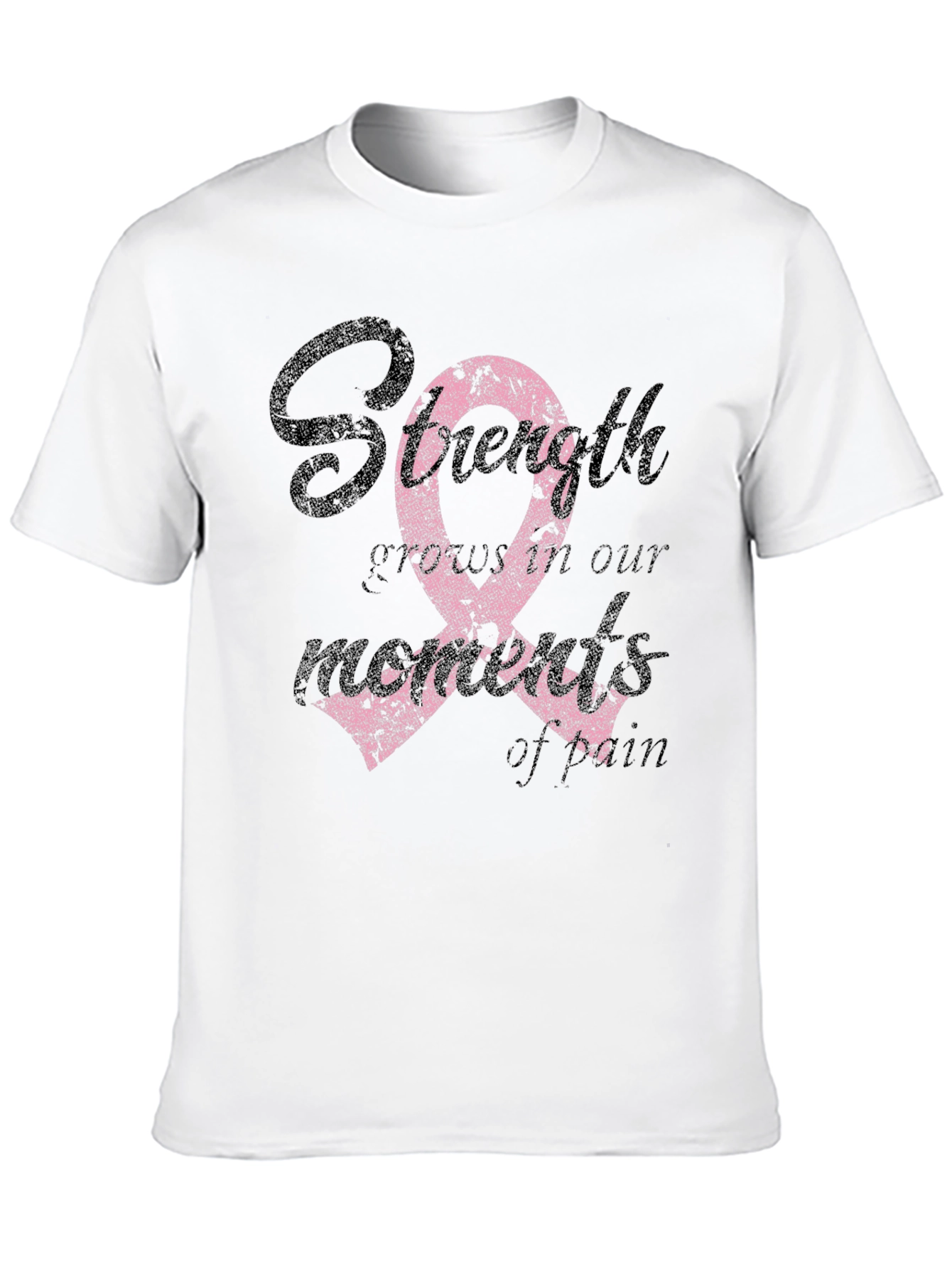 Strength Pink Ribbon Graphic T-Shirt