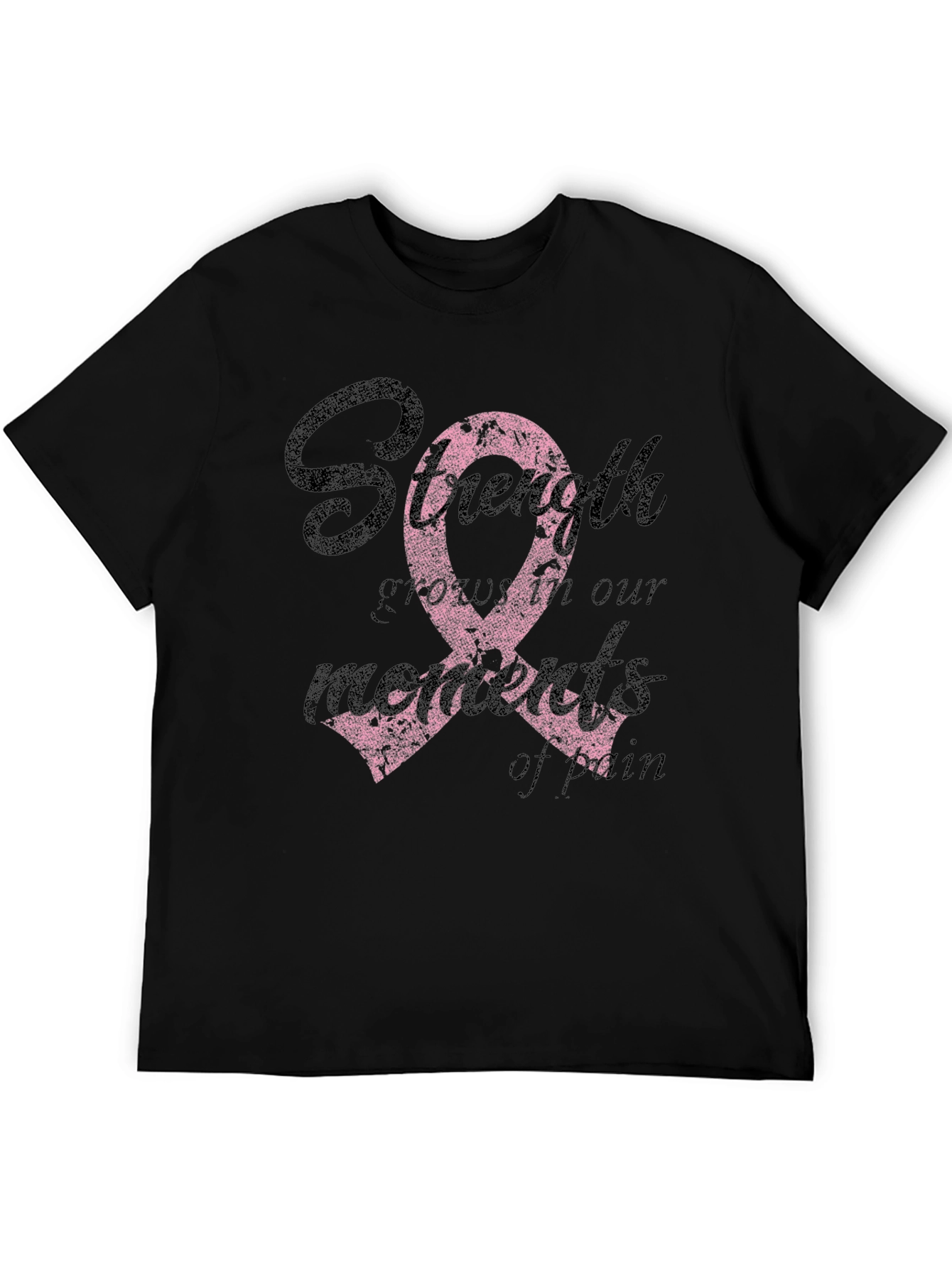 Strength Pink Ribbon Graphic T-Shirt