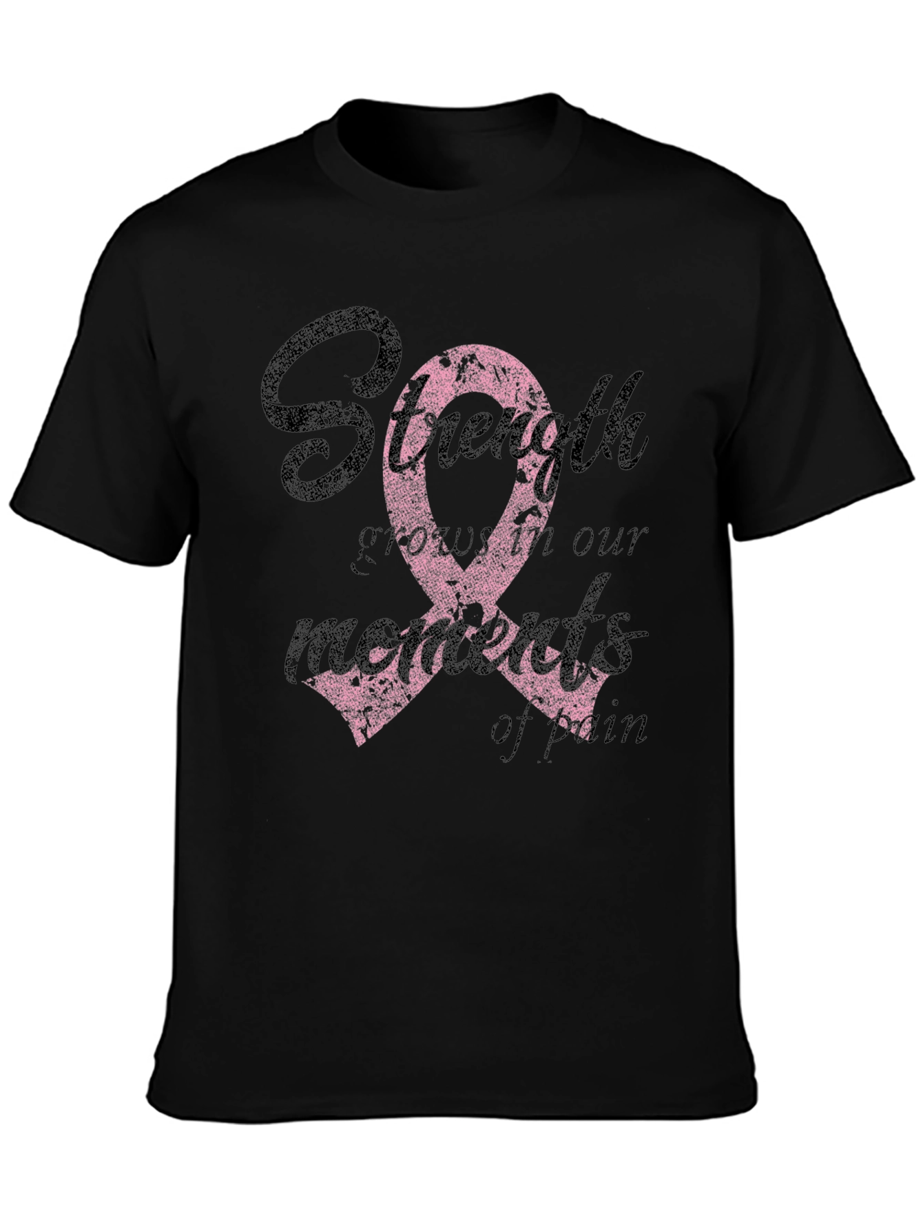 Strength Pink Ribbon Graphic T-Shirt