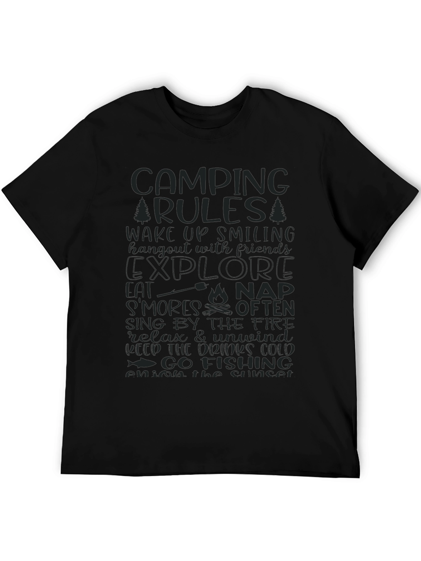 Camping Rules Graphic Print Tee