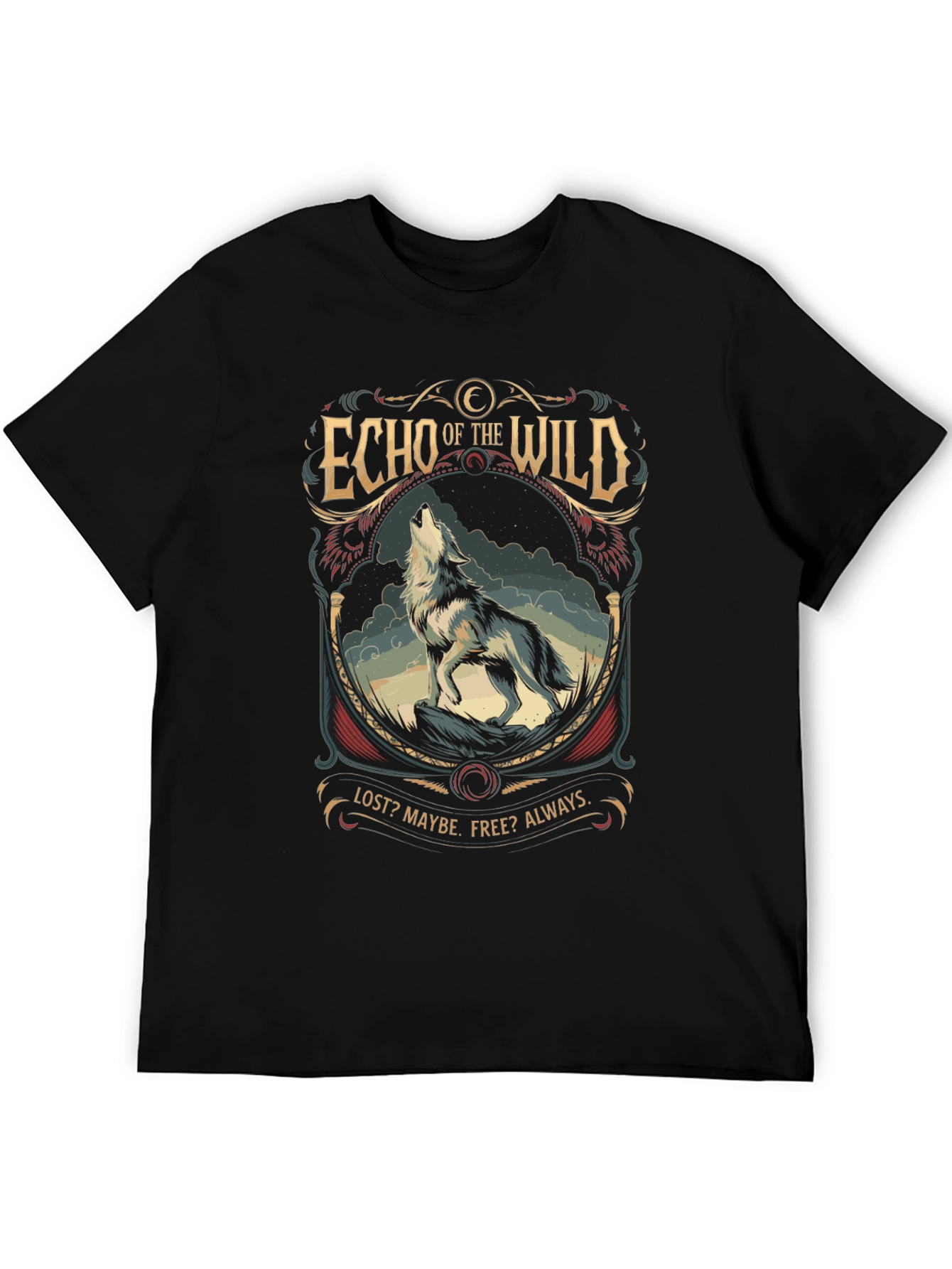 Echo of the Wild Wolf Graphic T-Shirt