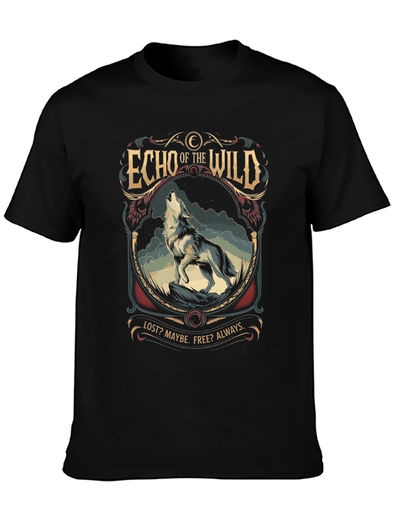 Echo of the Wild Wolf Graphic T-Shirt