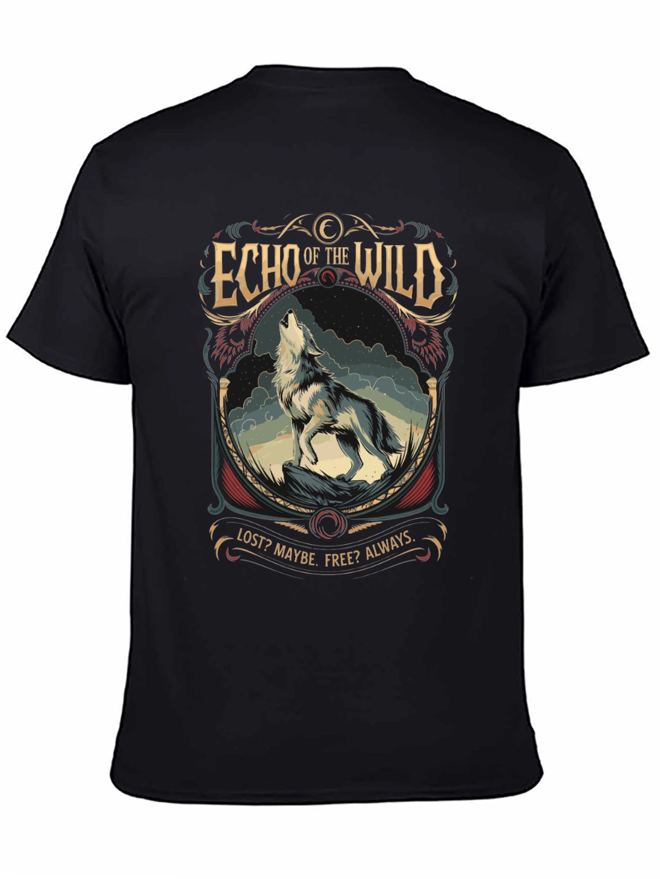 Echo of the Wild Wolf Graphic T-Shirt