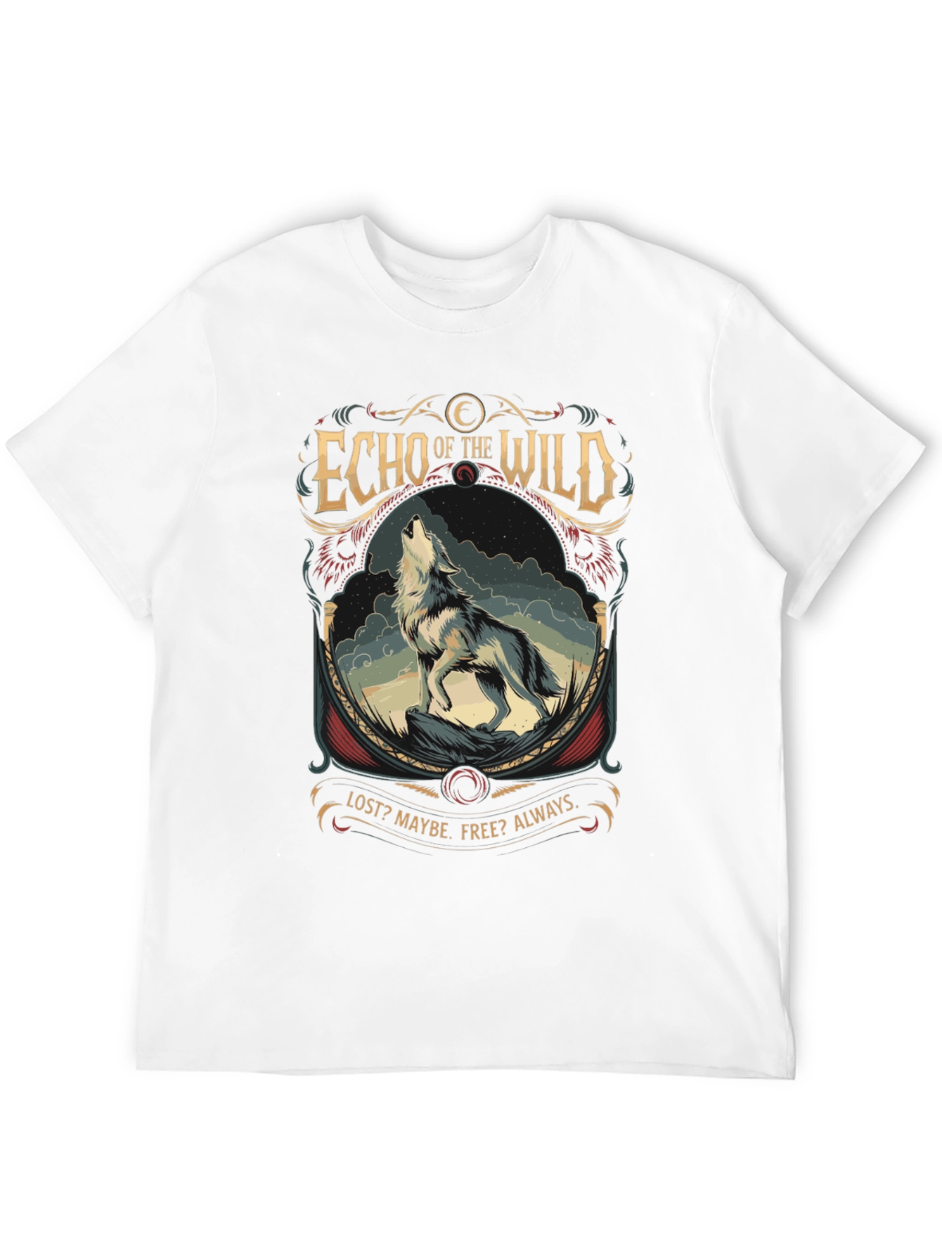 Echo of the Wild Wolf Graphic T-Shirt