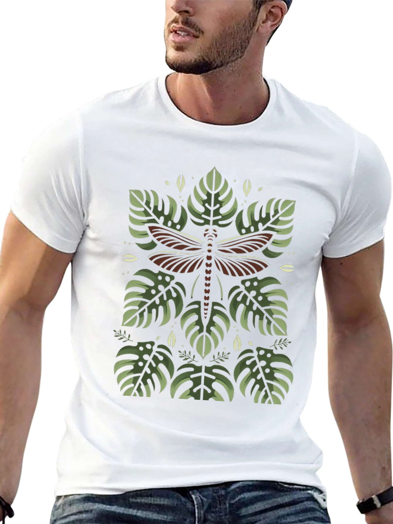 Botanical Dragonfly Graphic Tee - Stylish and Unique