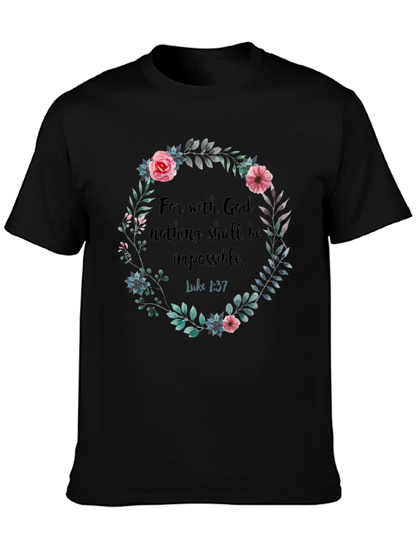 Faith-Based Floral Wreath T-Shirt