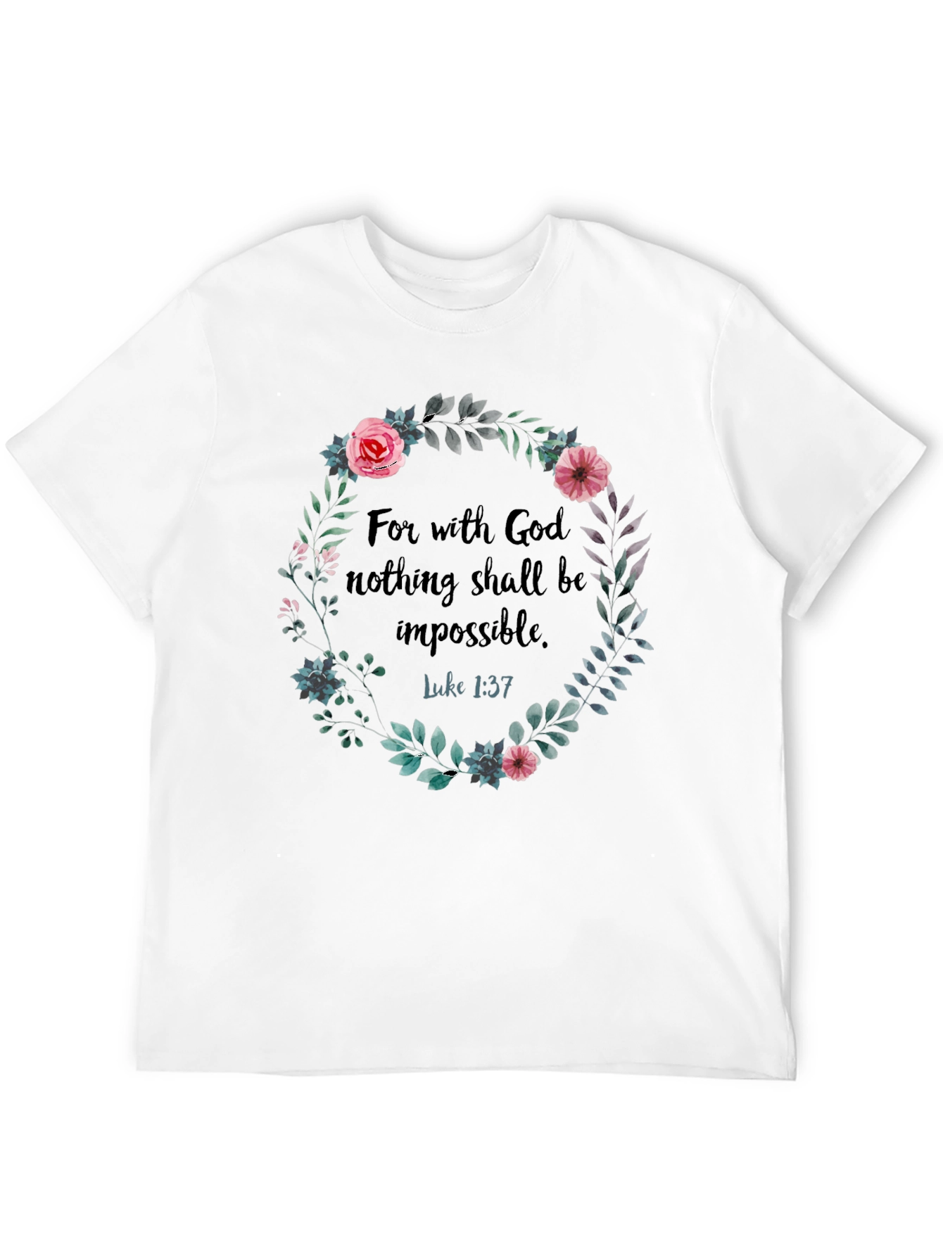 Faith-Based Floral Wreath T-Shirt