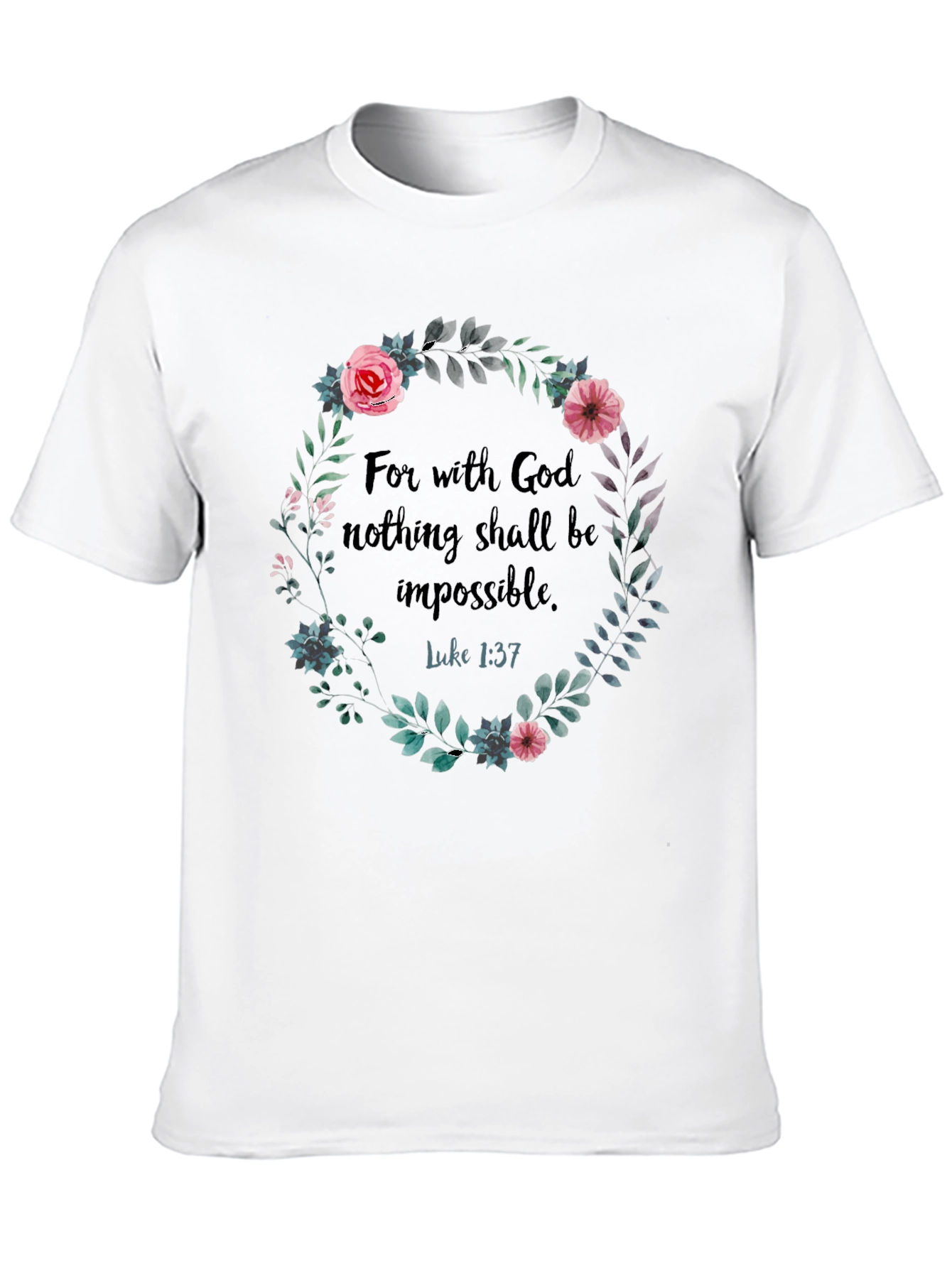 Faith-Based Floral Wreath T-Shirt