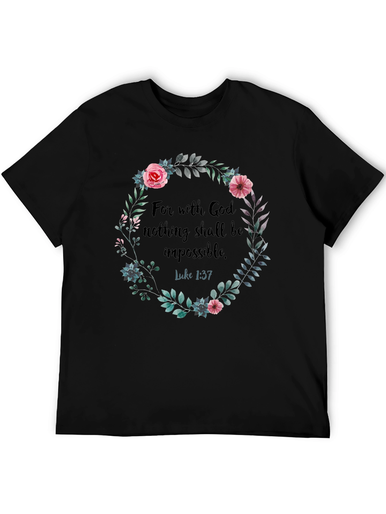 Faith-Based Floral Wreath T-Shirt