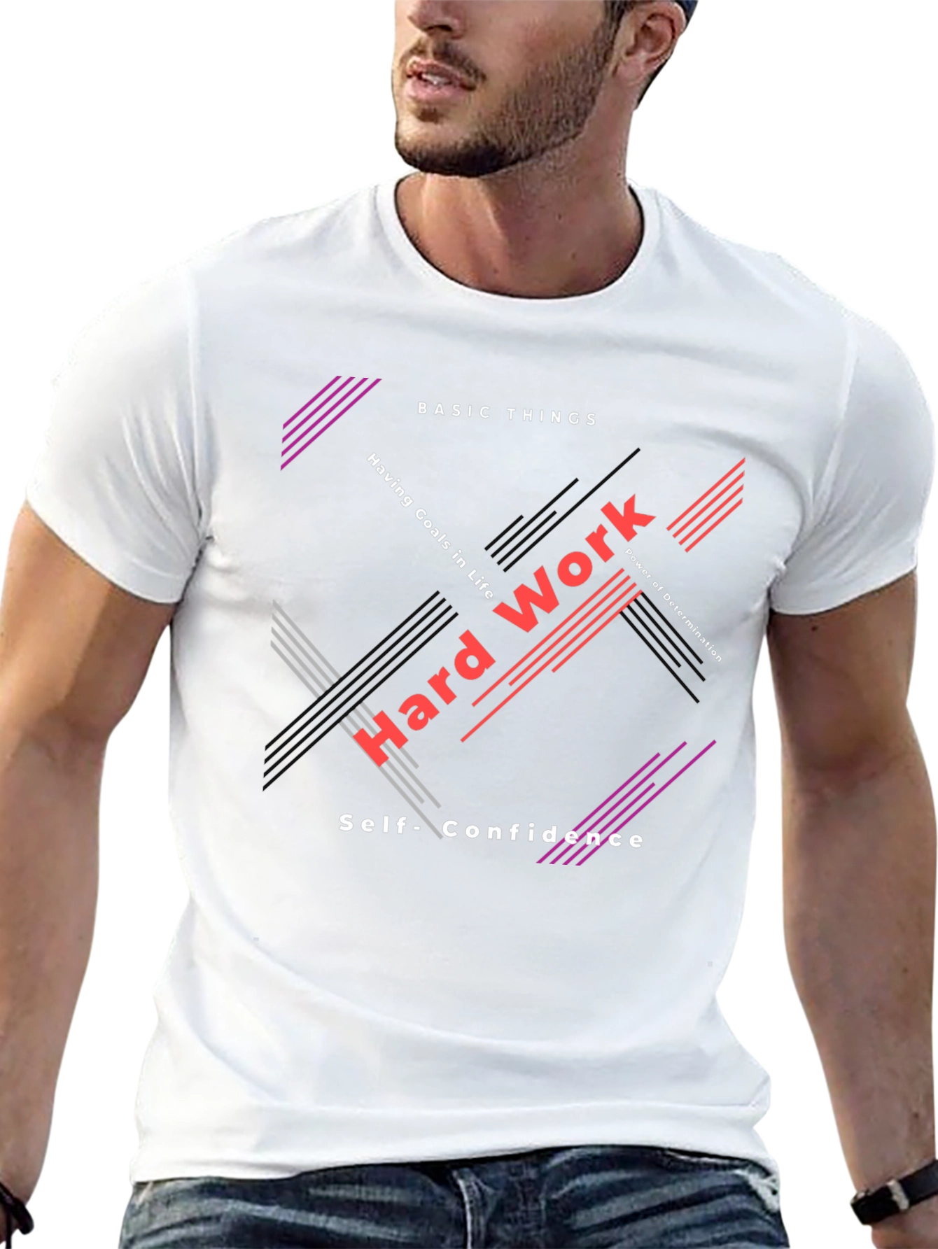 Motivational Graphic Tee - Hard Work & Determination