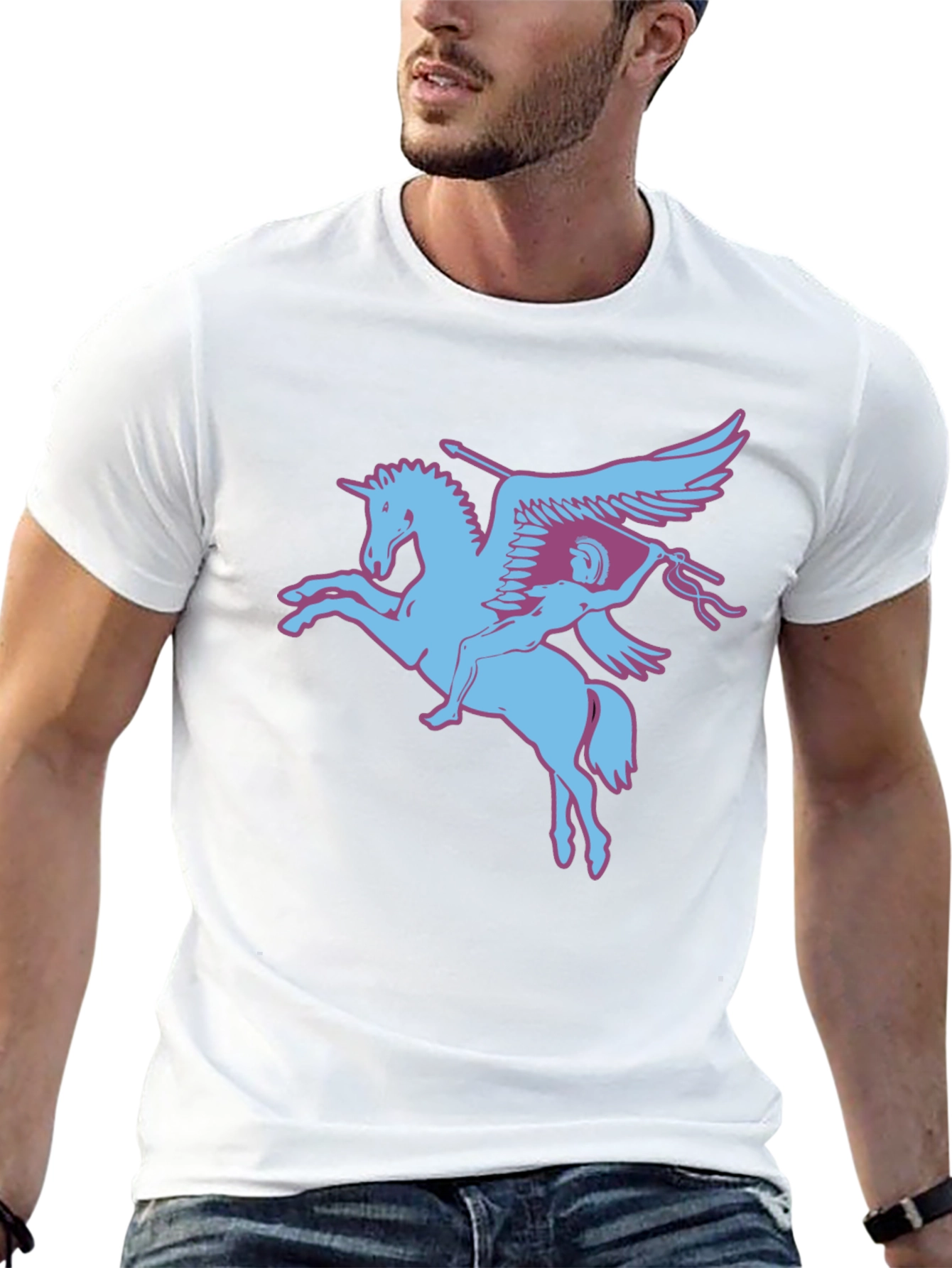 Pegasus Graphic Tee - Stylish Cotton Blend T-Shirt