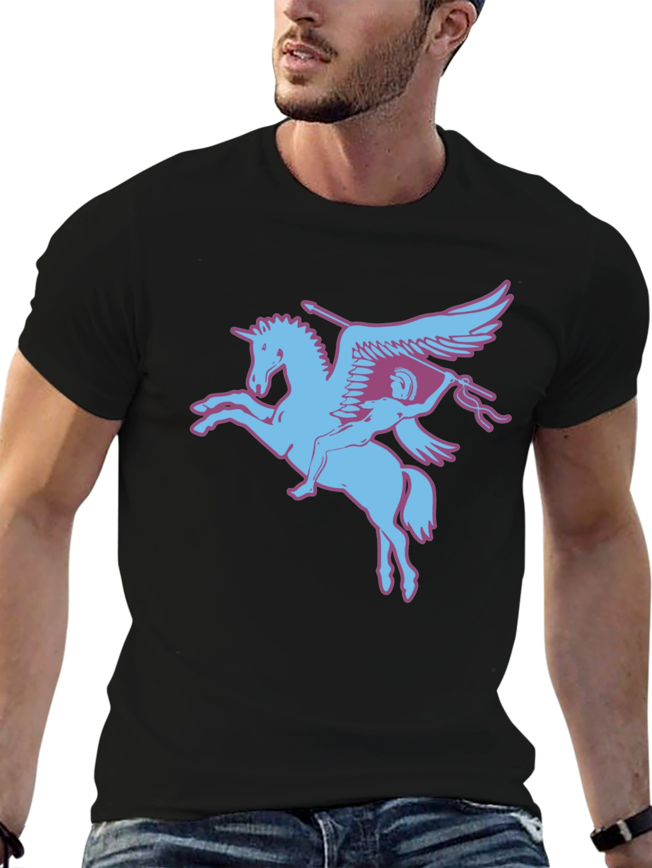 Pegasus Graphic Tee - Stylish Cotton Blend T-Shirt