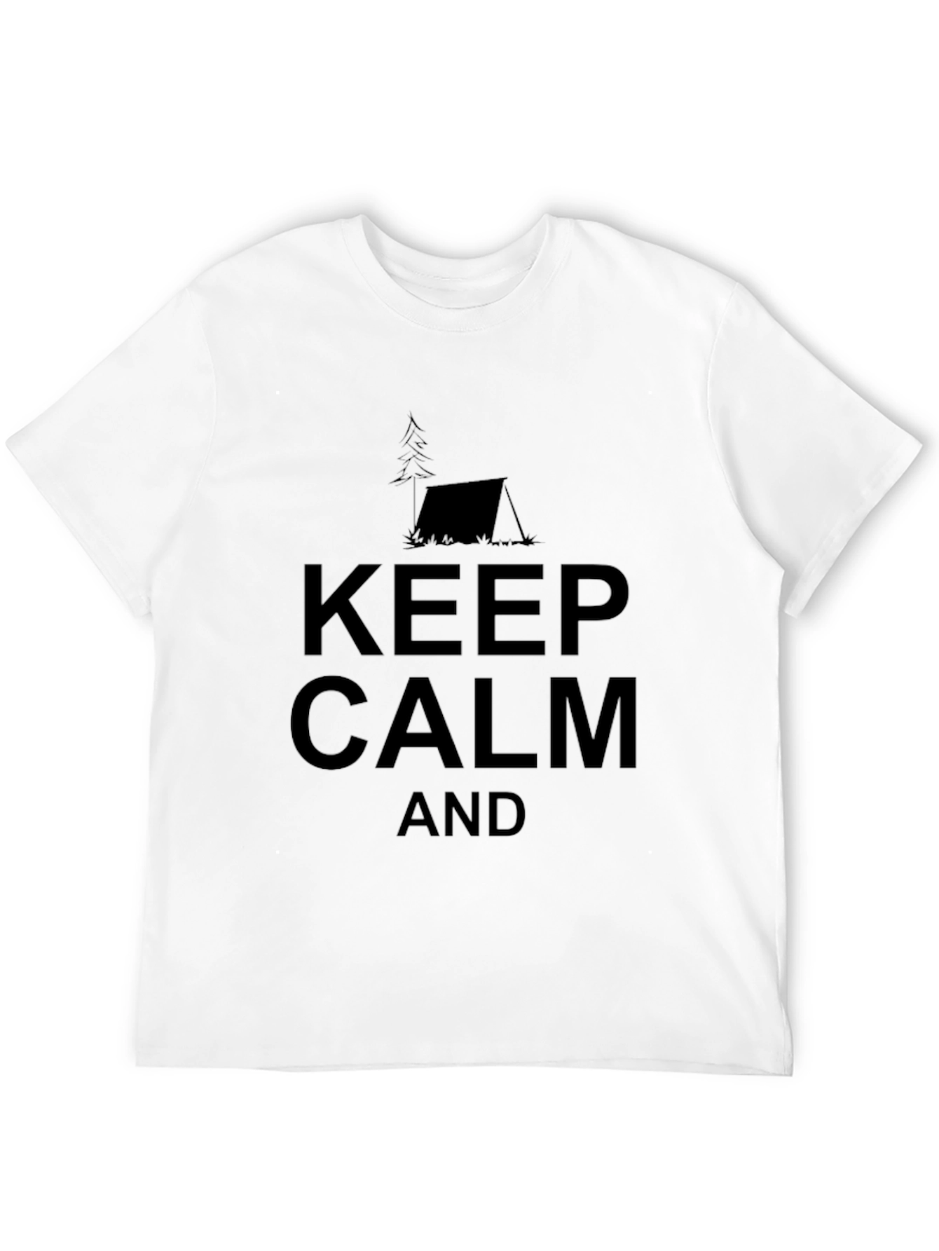 Keep Calm Camping Tee - Black Cotton T-Shirt
