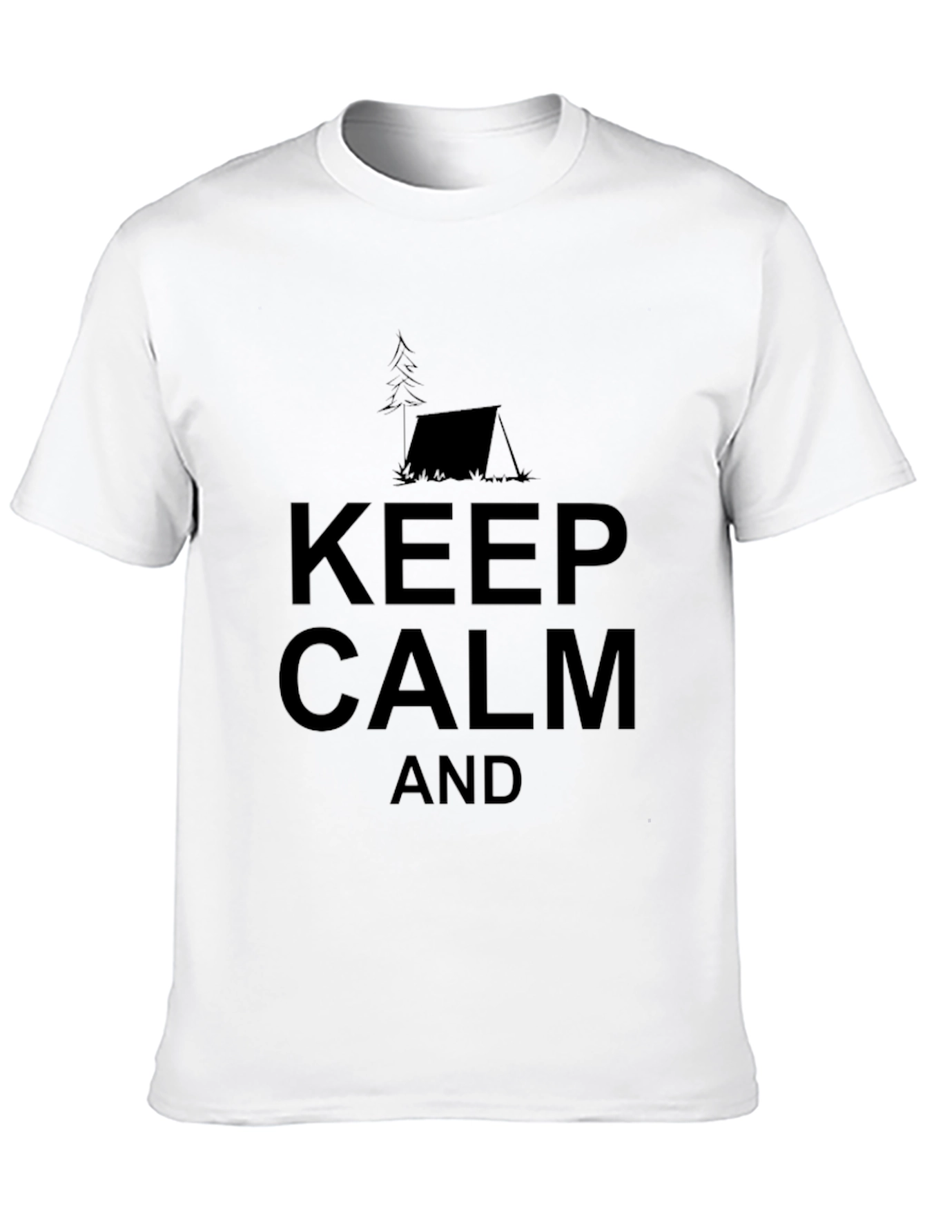 Keep Calm Camping Tee - Black Cotton T-Shirt