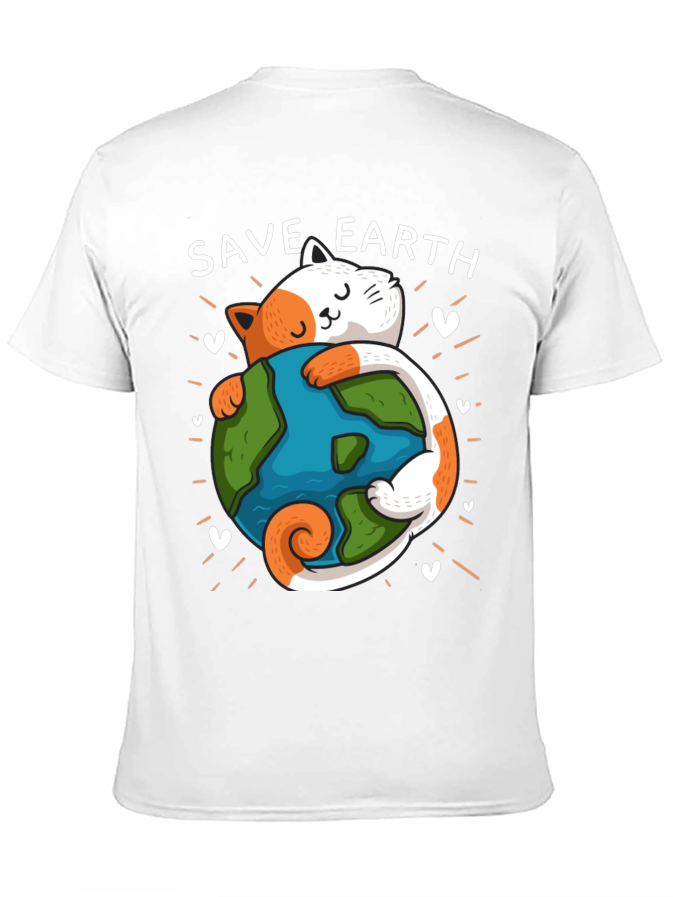 Save Earth Cat T-Shirt - Environmental Awareness Tee