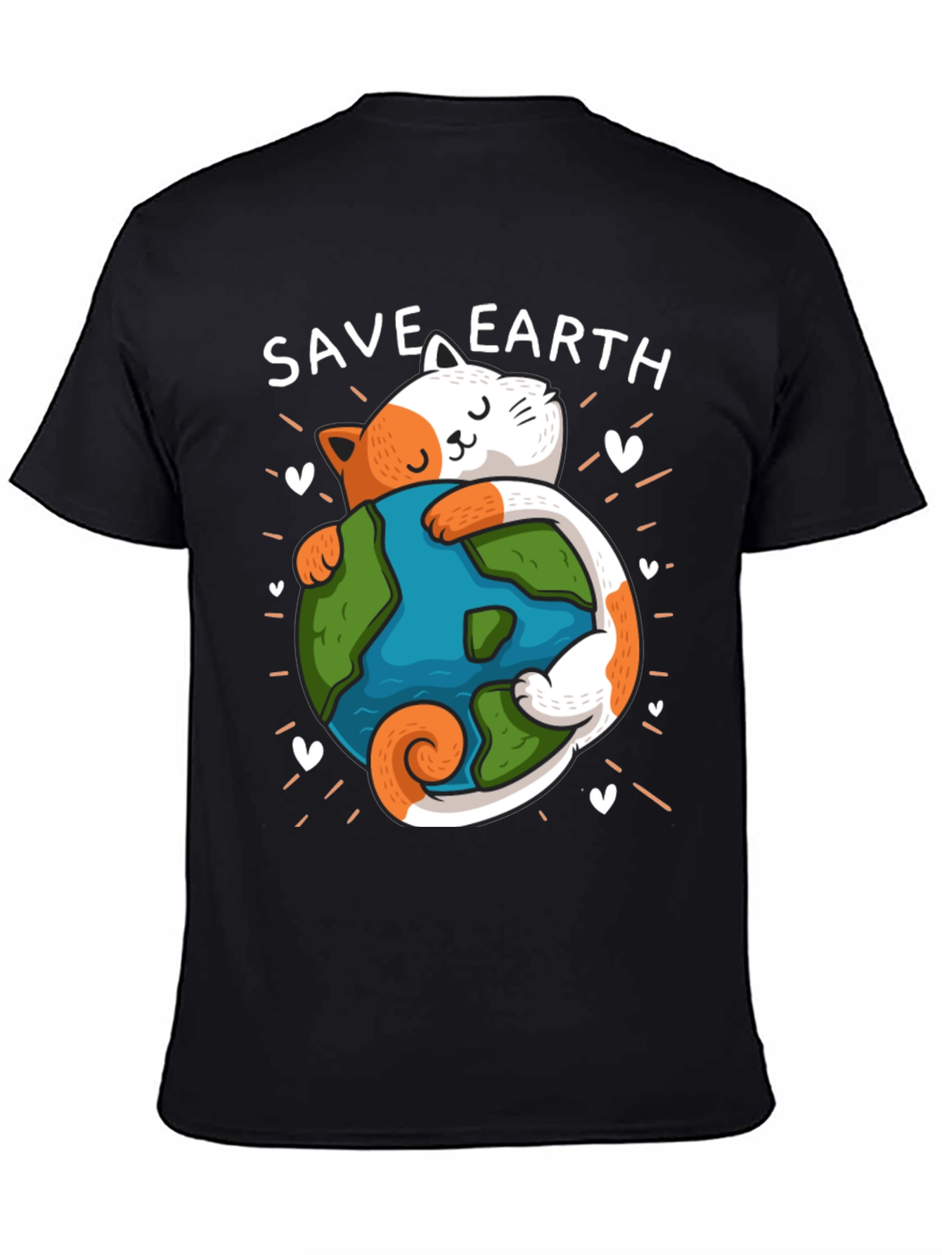 Save Earth Cat T-Shirt - Environmental Awareness Tee