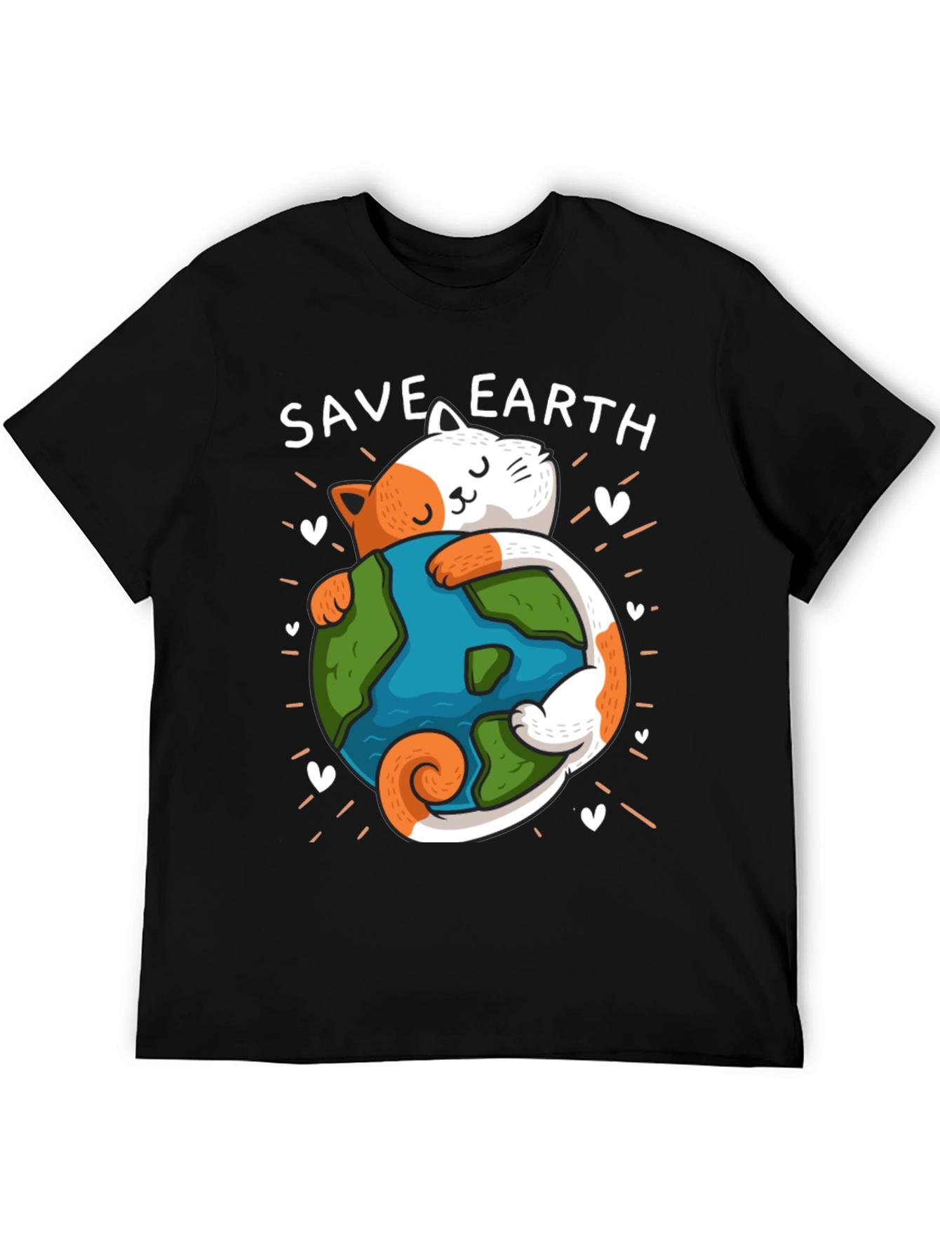 Save Earth Cat T-Shirt - Environmental Awareness Tee