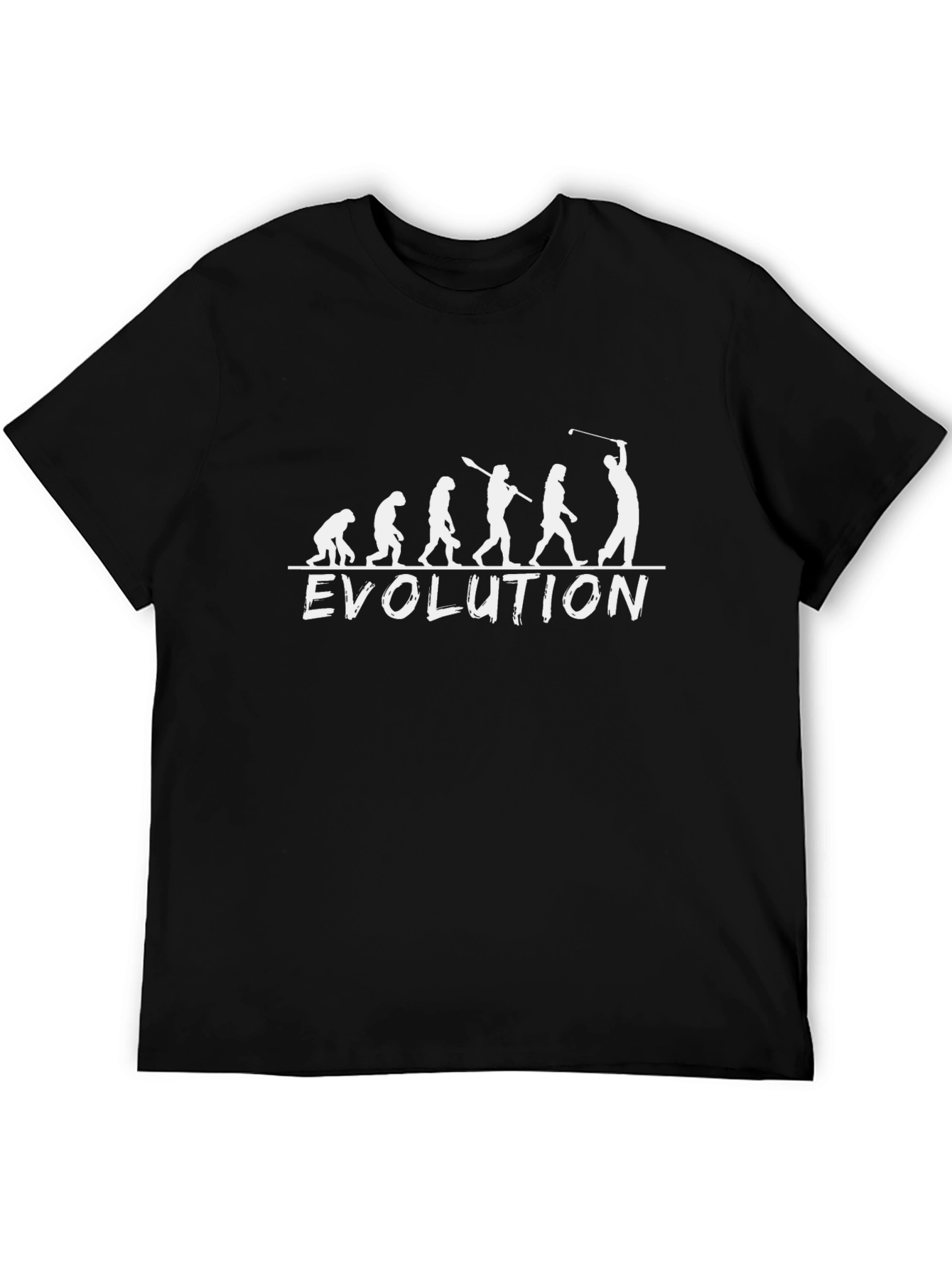 Evolution of Golfing T-Shirt - Black Cotton Tee