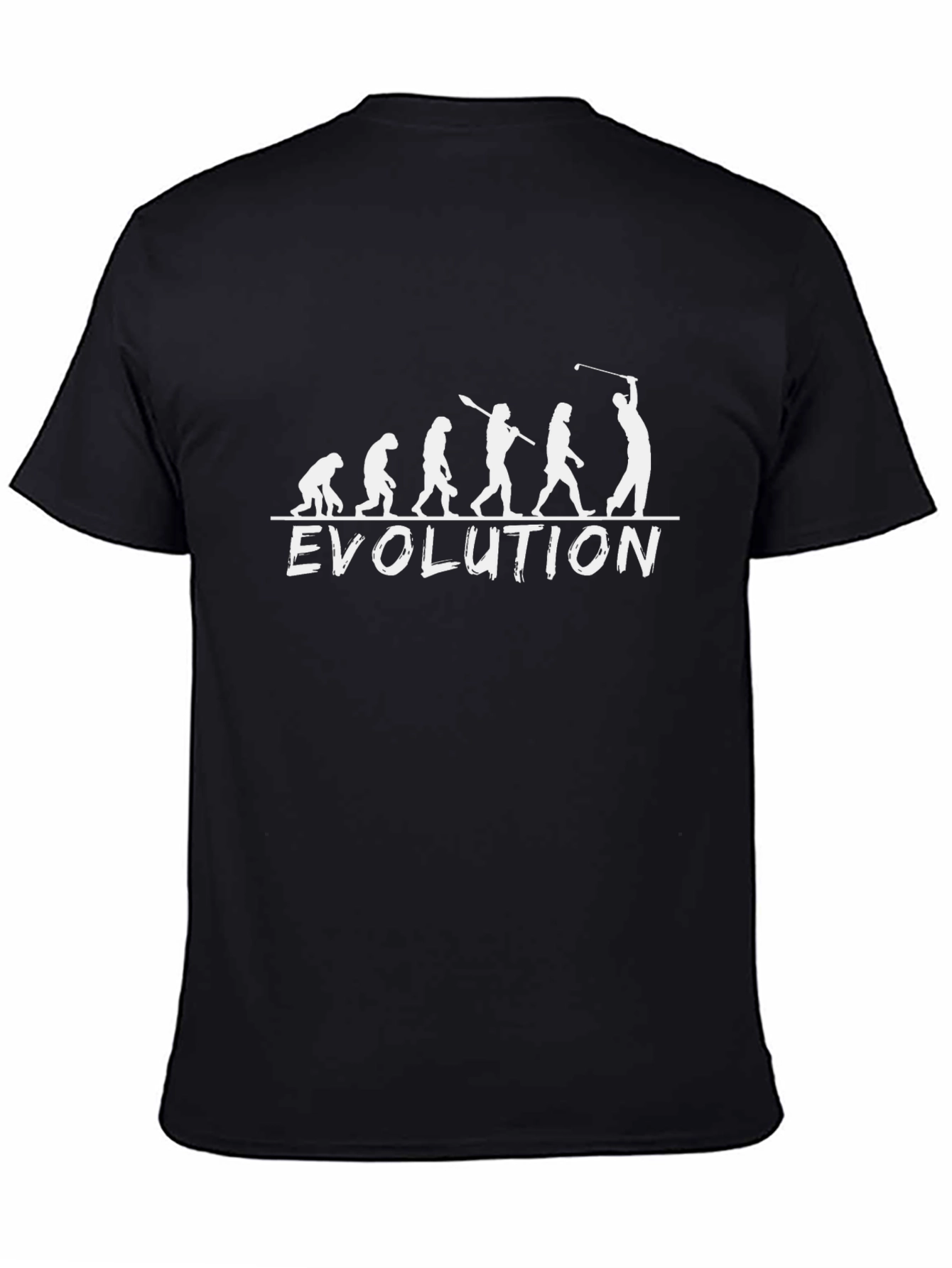 Evolution of Golfing T-Shirt - Black Cotton Tee