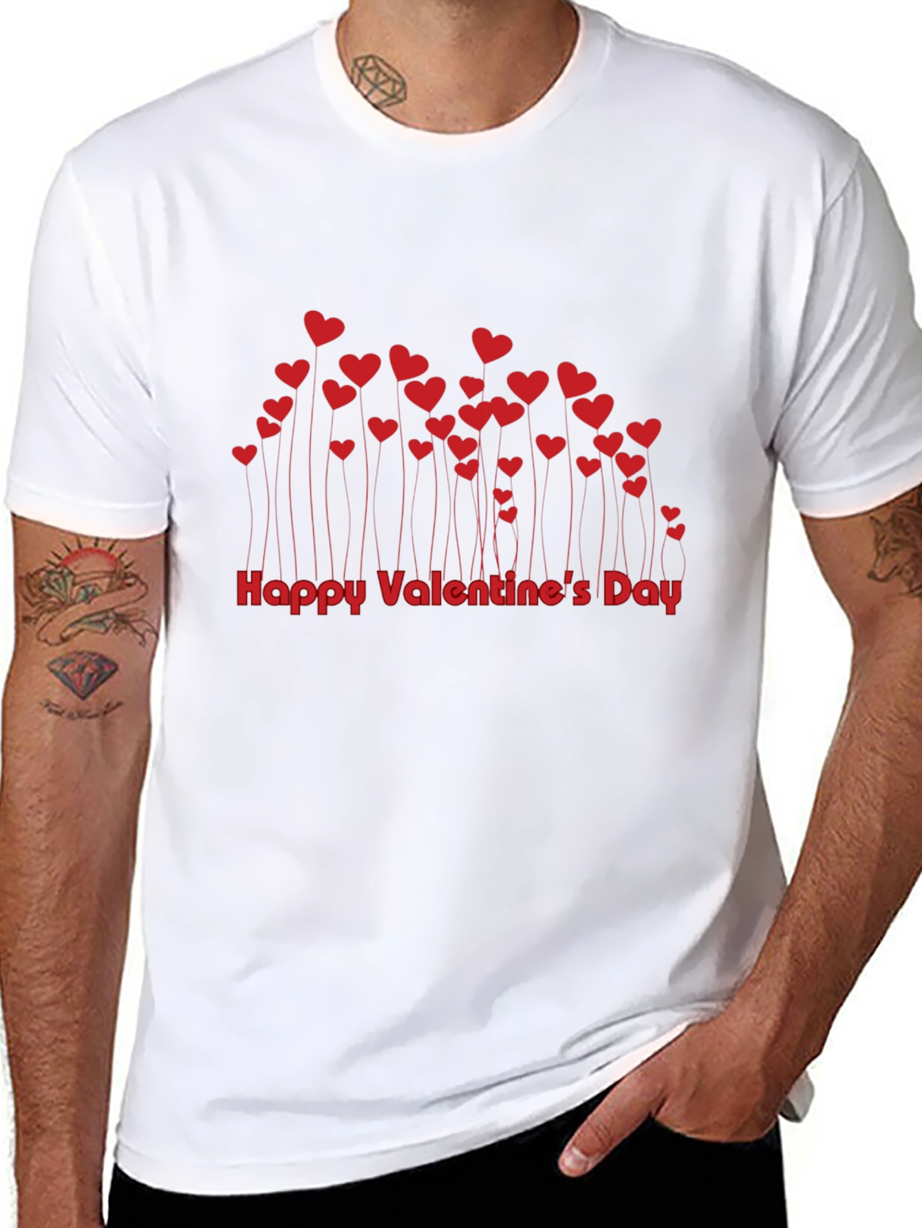 Valentines Day Heart Tee - Black