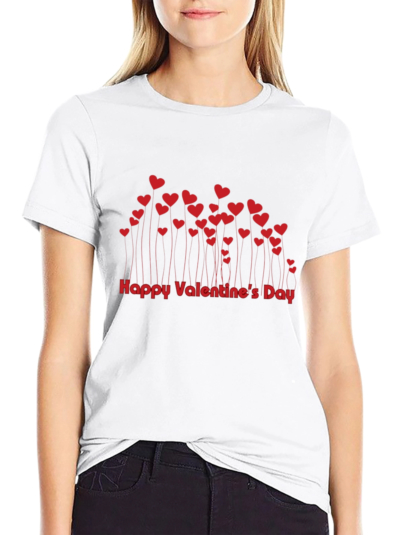 Valentines Day Heart Tee - Black
