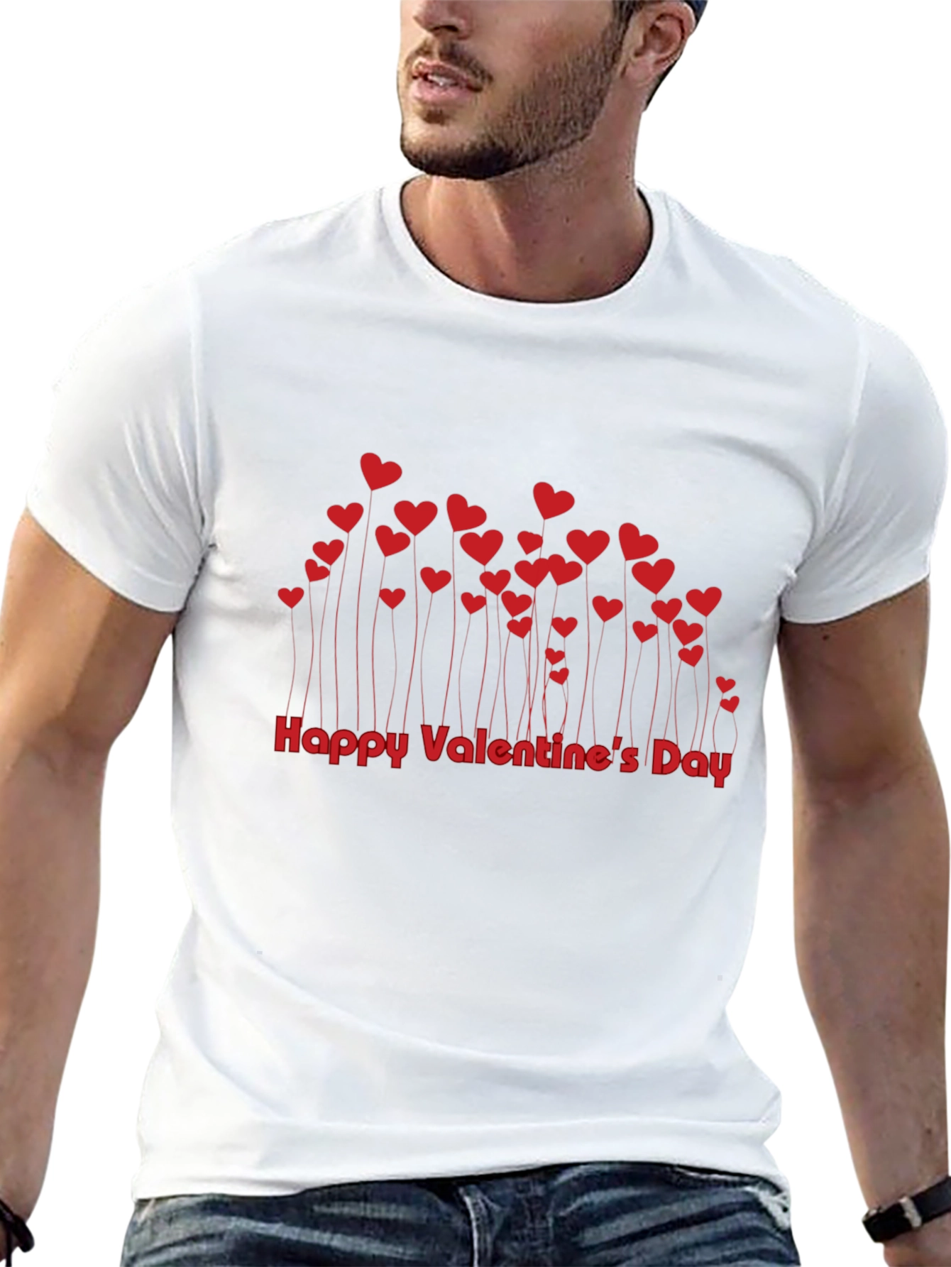 Valentines Day Heart Tee - Black