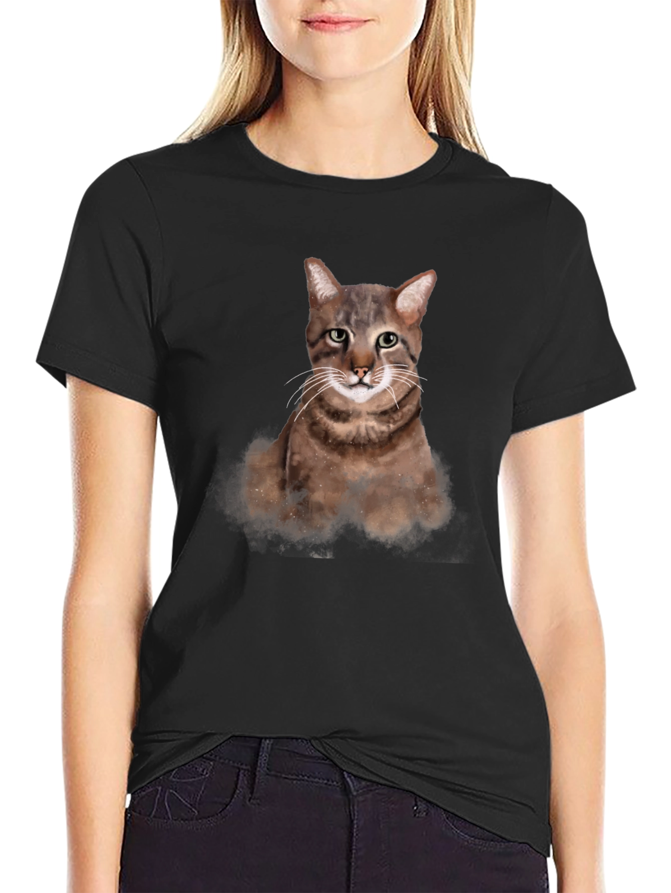 Cat Portrait Graphic T-Shirt - Unisex Casual Tee