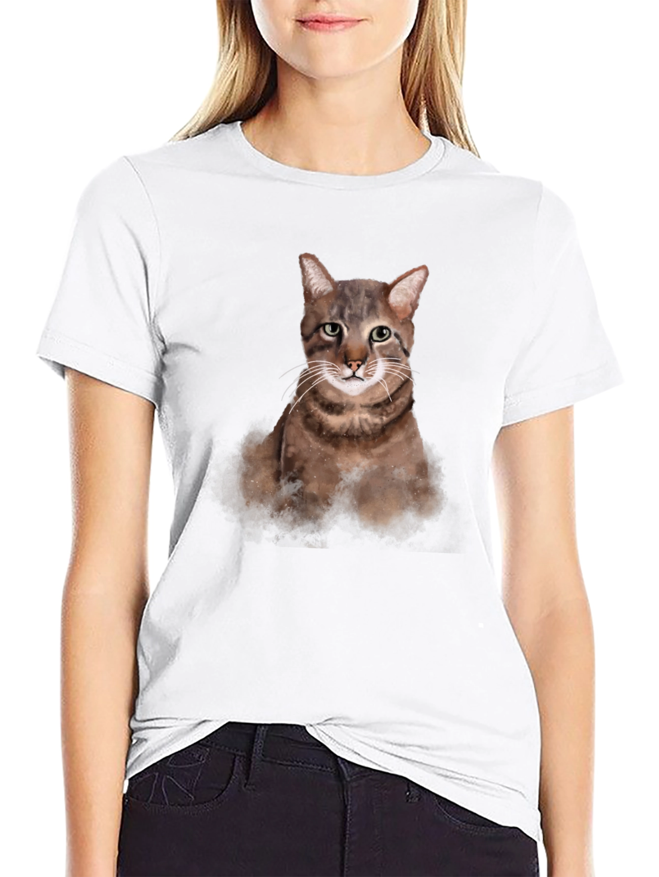 Cat Portrait Graphic T-Shirt - Unisex Casual Tee