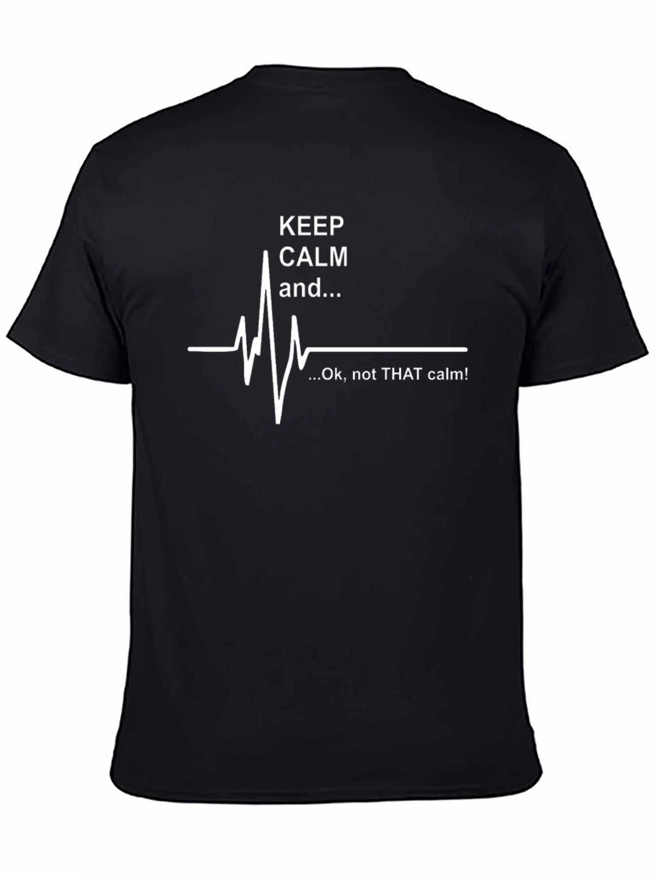 Keep Calm ECG Black T-Shirt - Mens