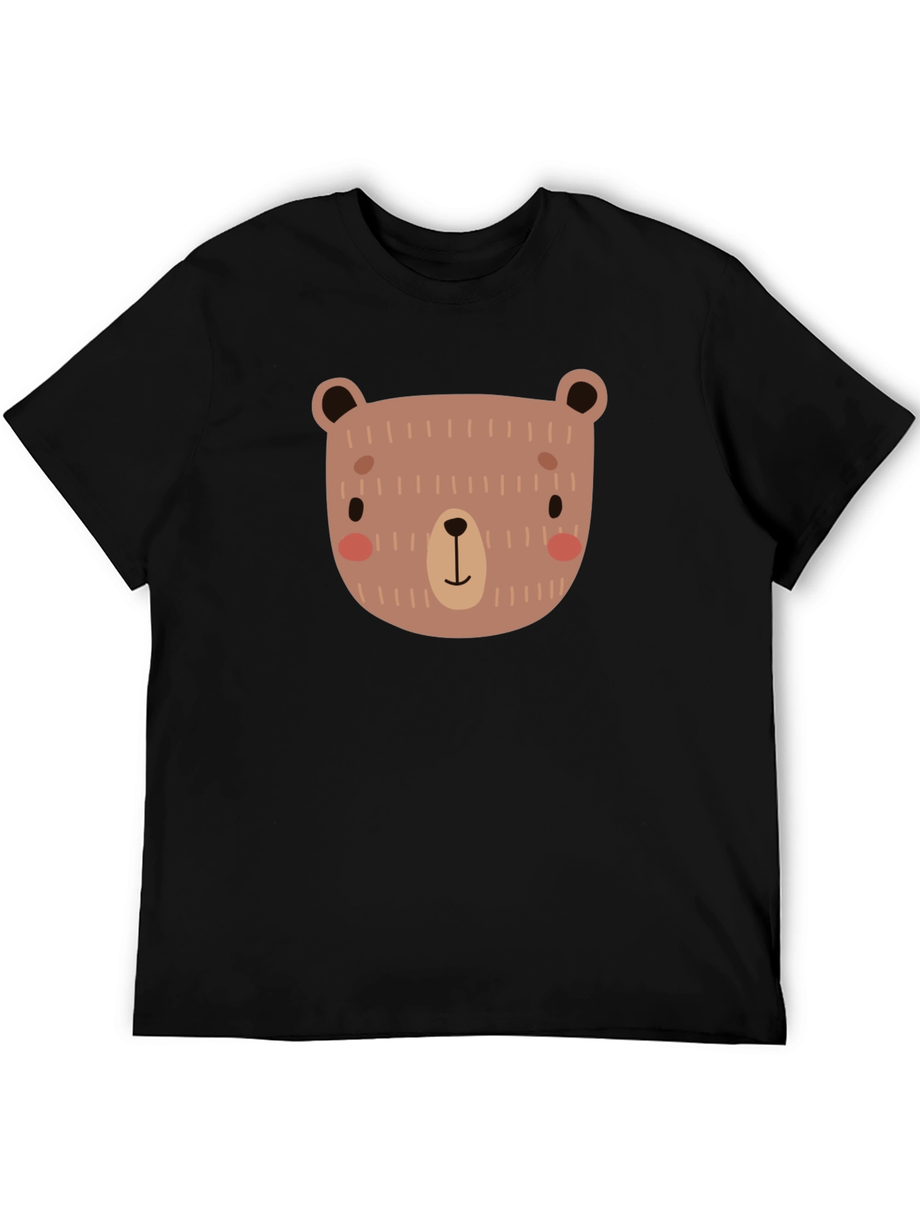 Cute Bear Graphic Black T-Shirt
