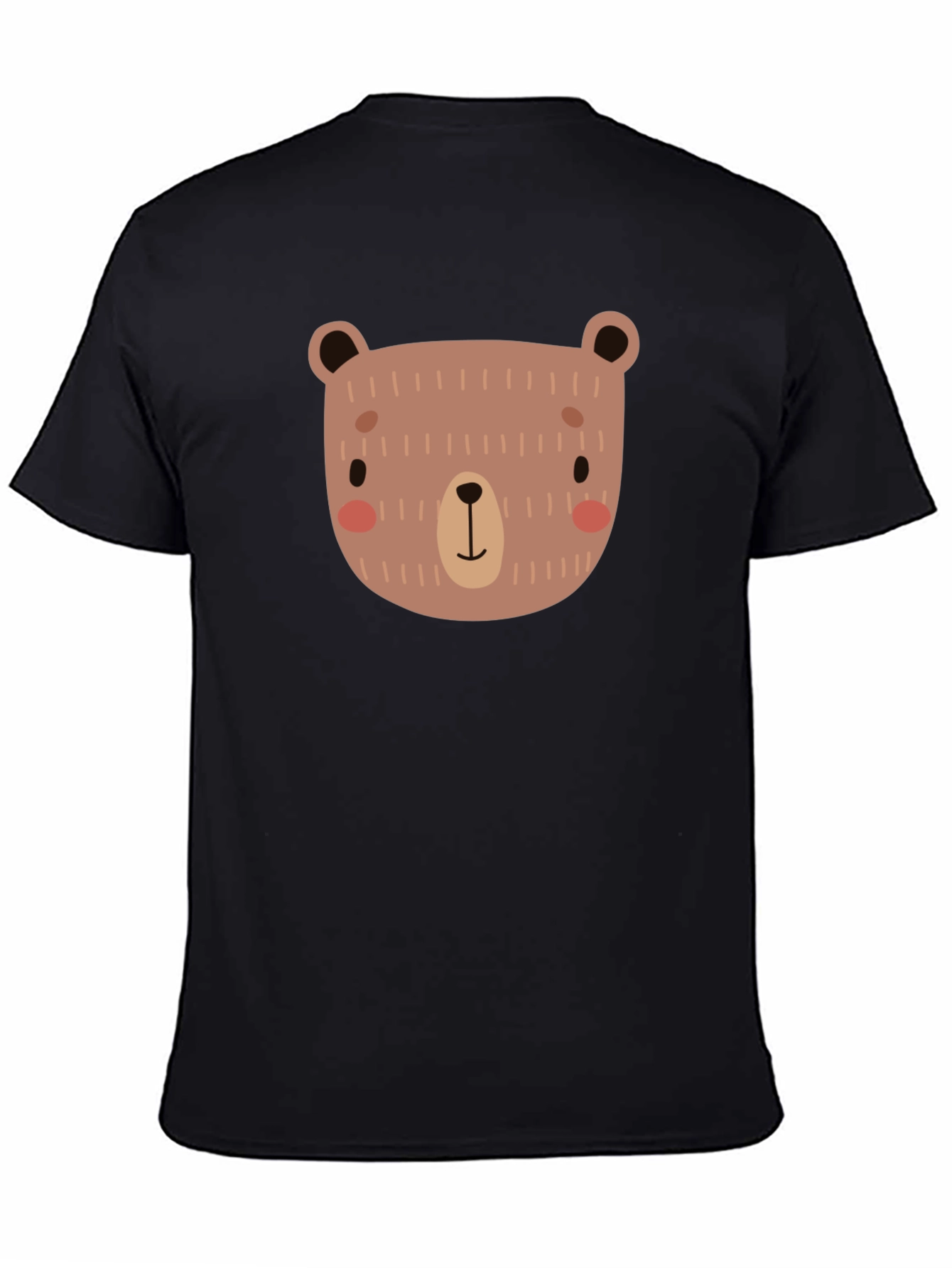 Cute Bear Graphic Black T-Shirt