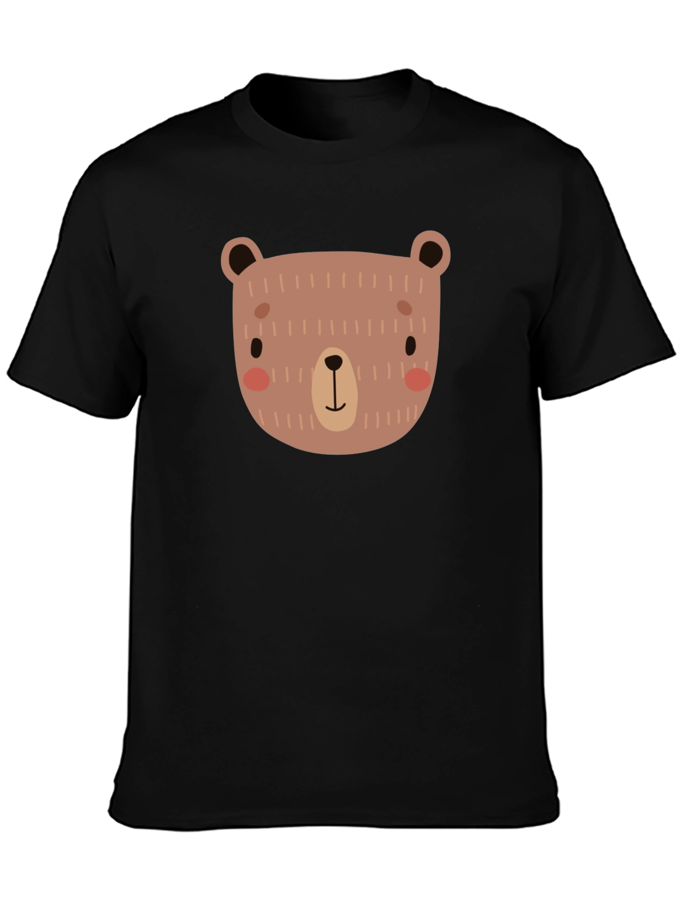 Cute Bear Graphic Black T-Shirt