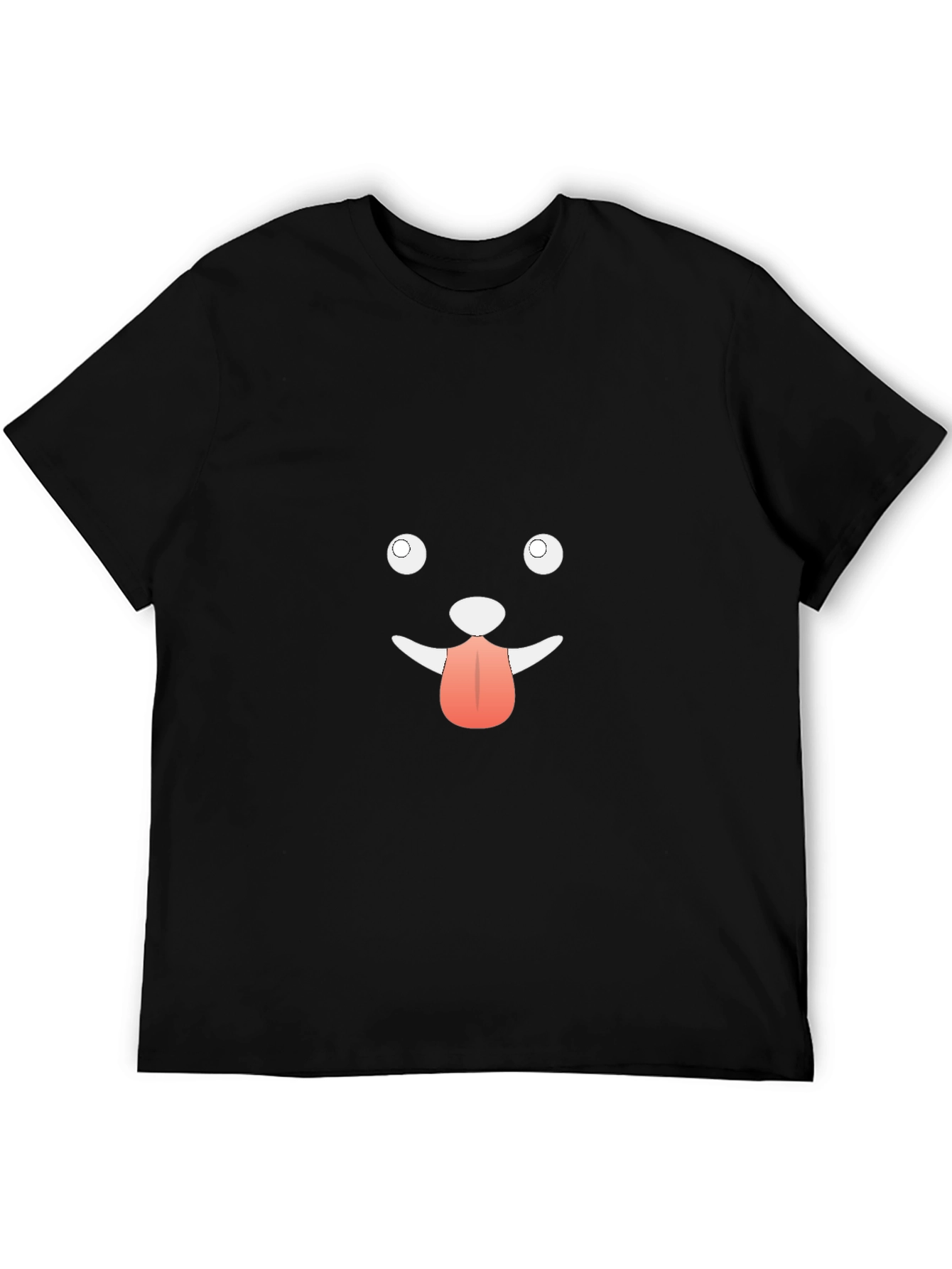 Funny Dog Face Graphic Black T-Shirt