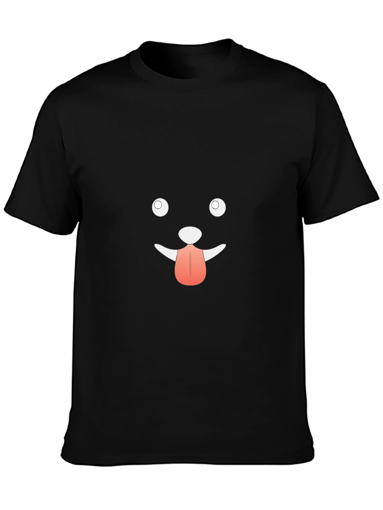 Funny Dog Face Graphic Black T-Shirt