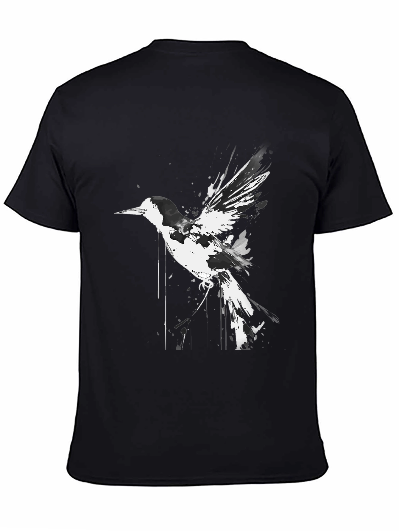 Bird Graphic T-Shirt - Black Cotton Tee