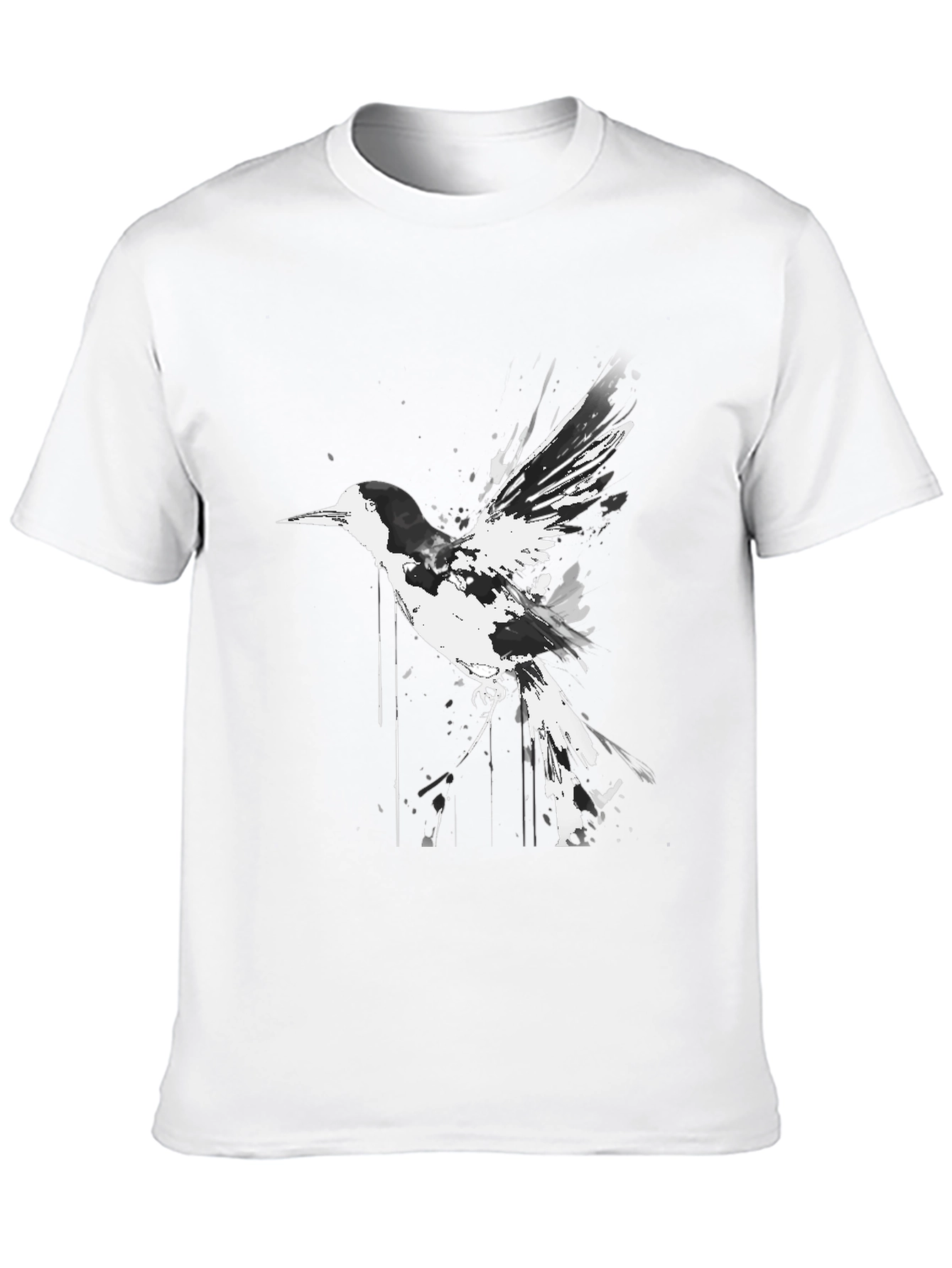 Bird Graphic T-Shirt - Black Cotton Tee
