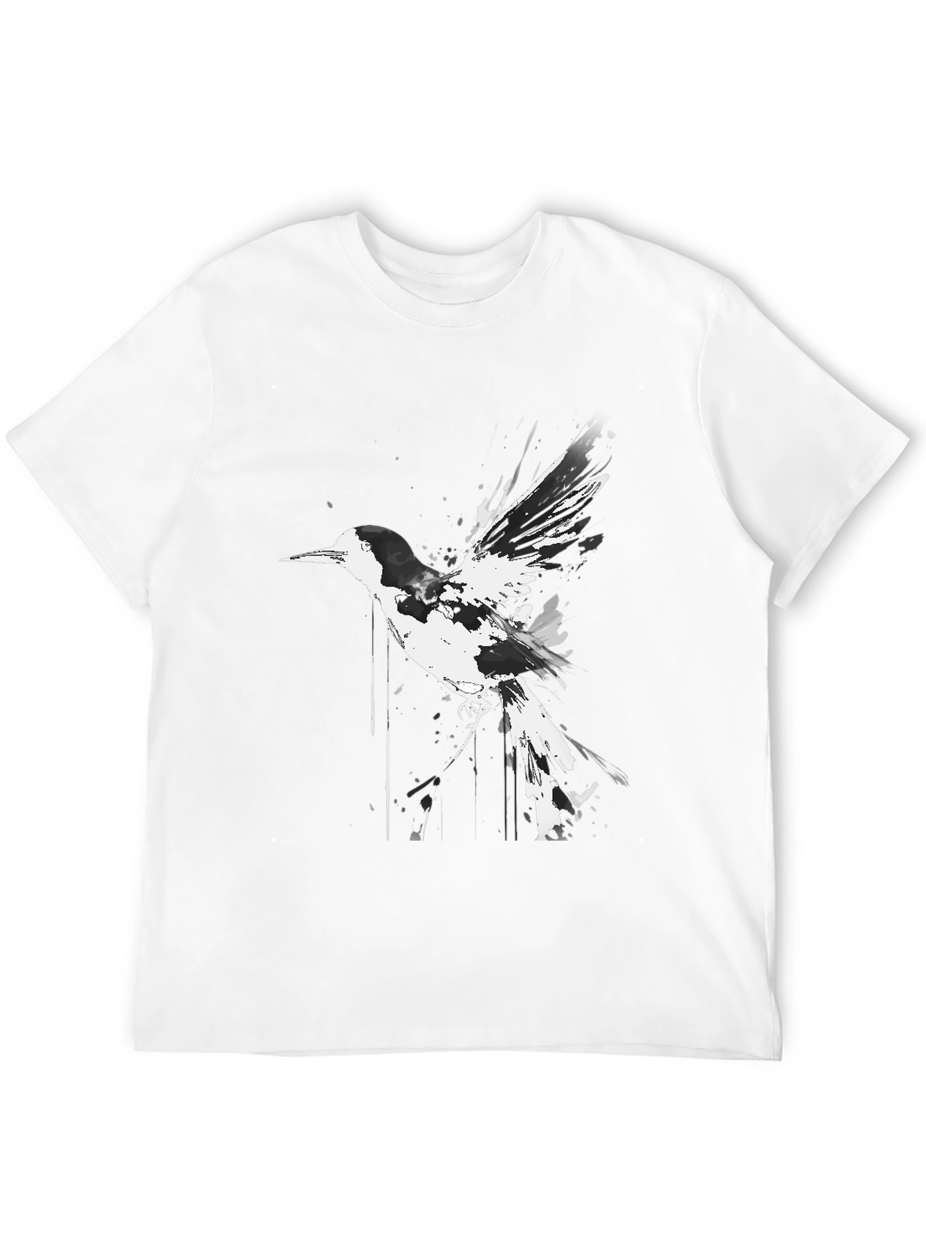 Bird Graphic T-Shirt - Black Cotton Tee