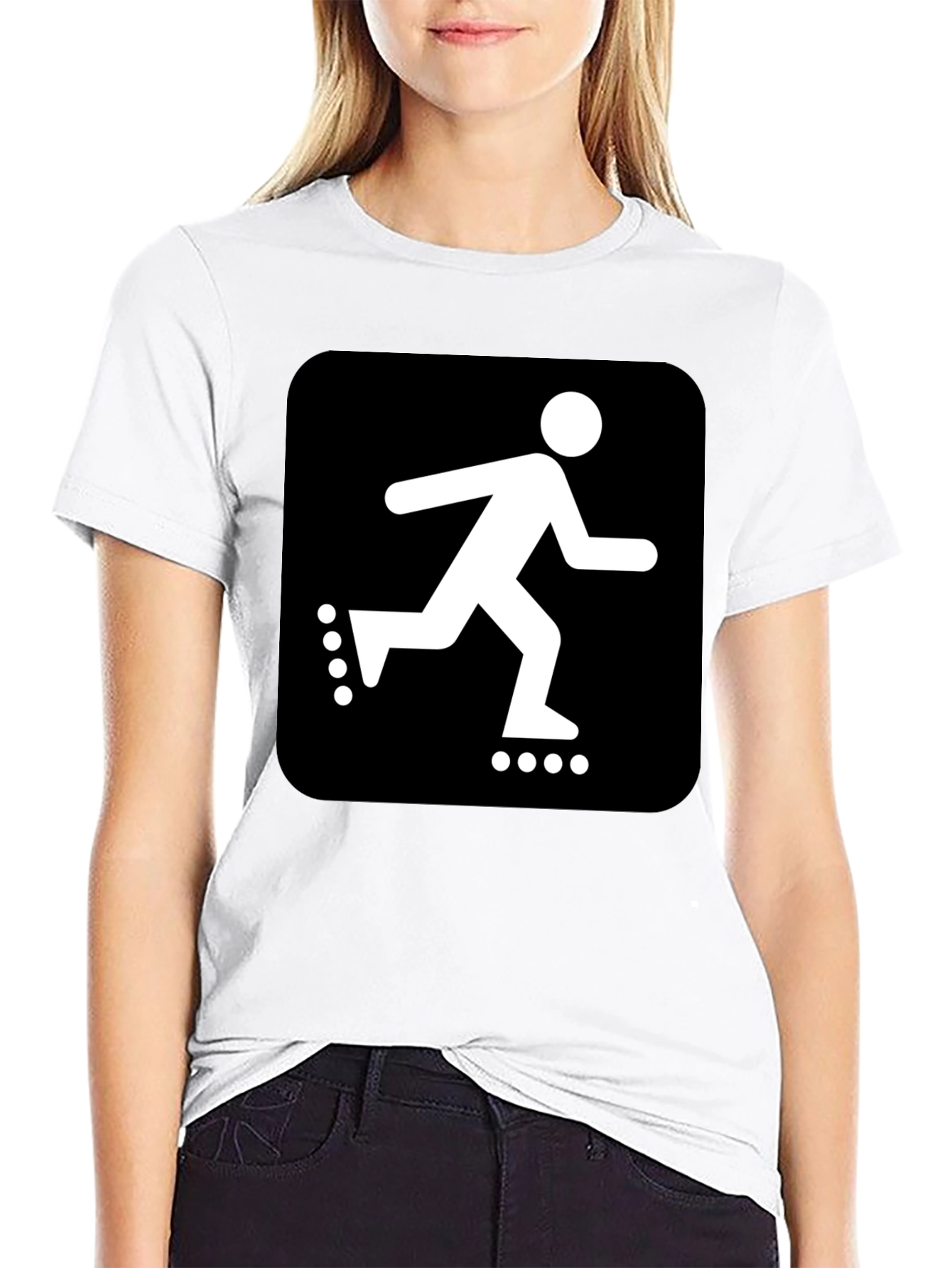 Roller Skater Graphic Black T-Shirt