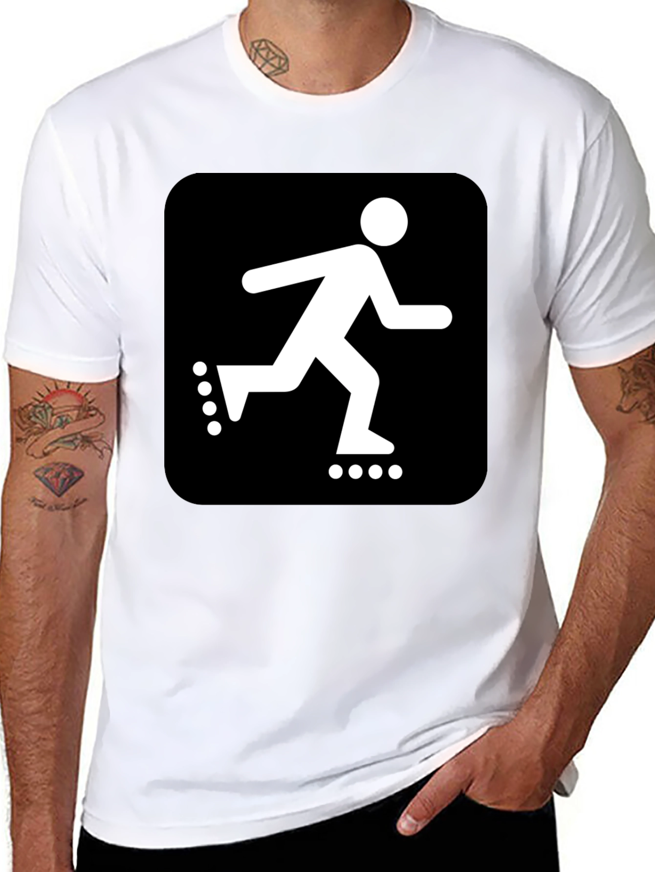 Roller Skater Graphic Black T-Shirt