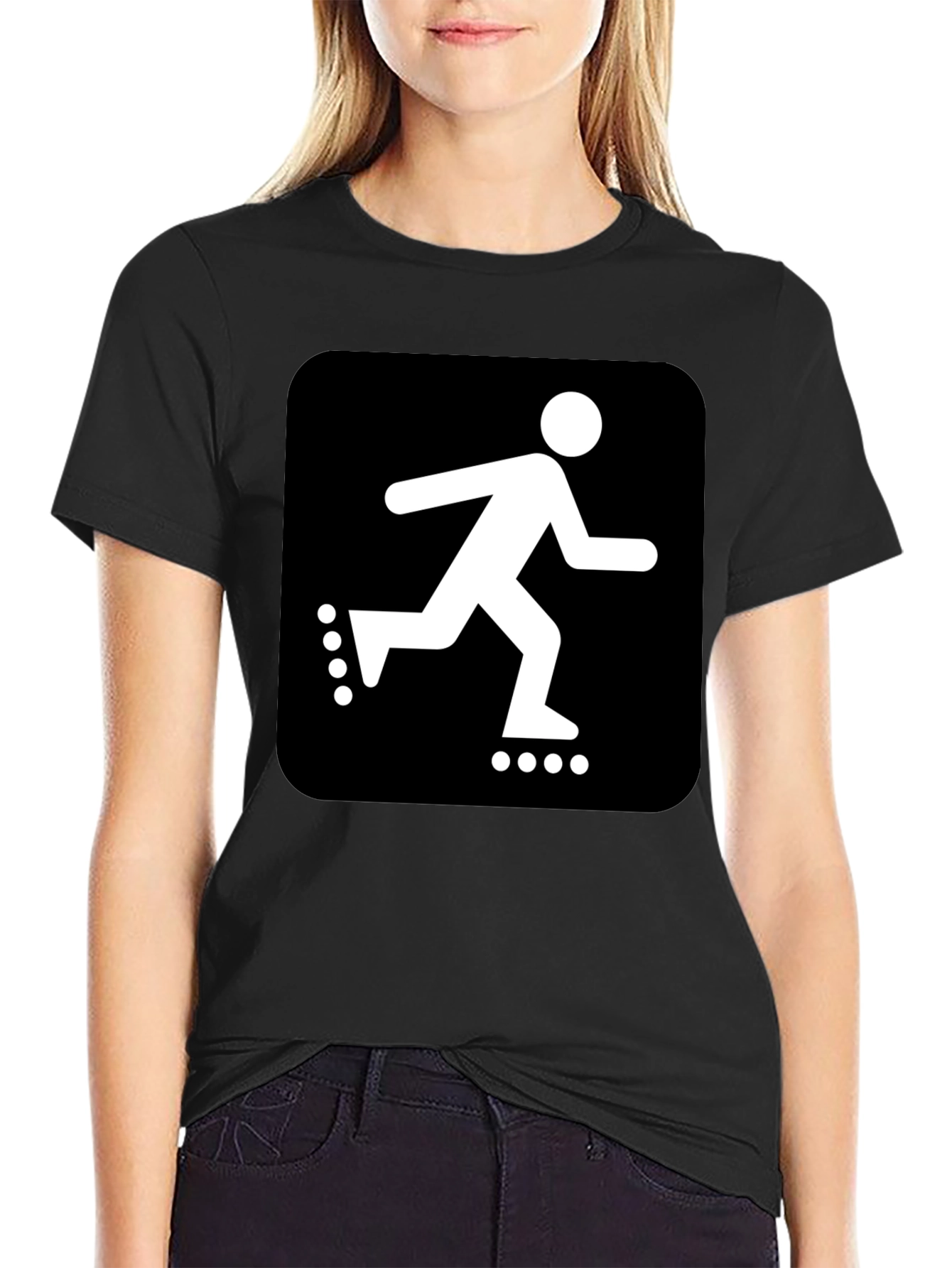 Roller Skater Graphic Black T-Shirt