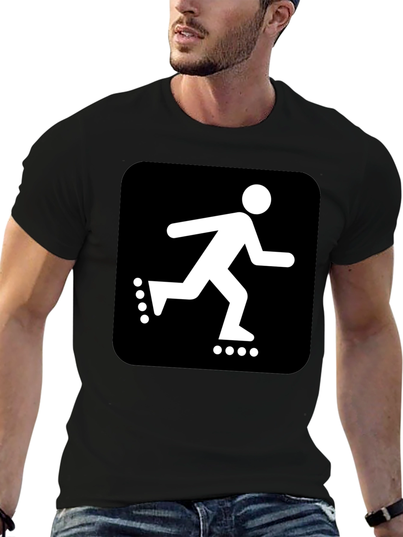 Roller Skater Graphic Black T-Shirt