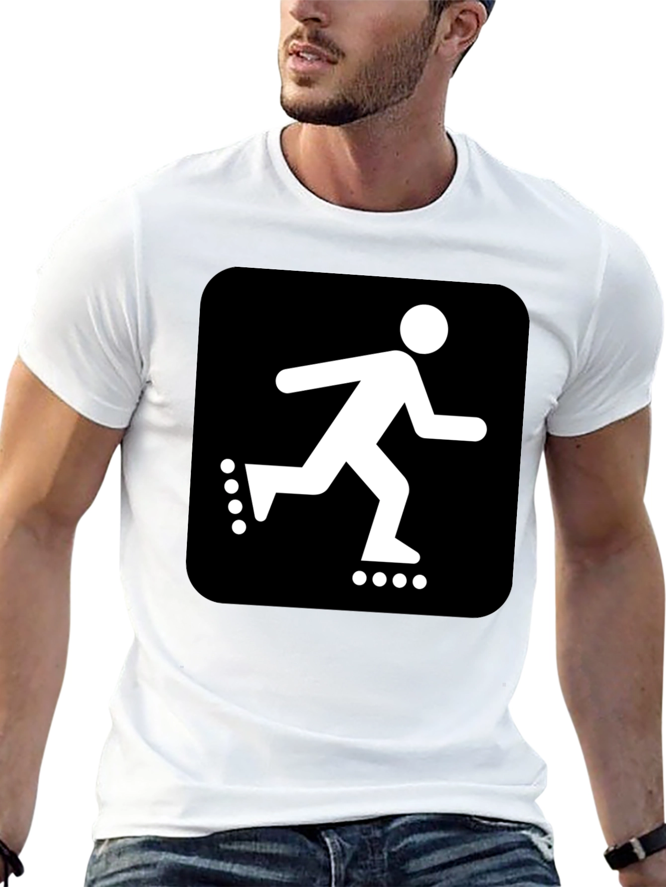 Roller Skater Graphic Black T-Shirt