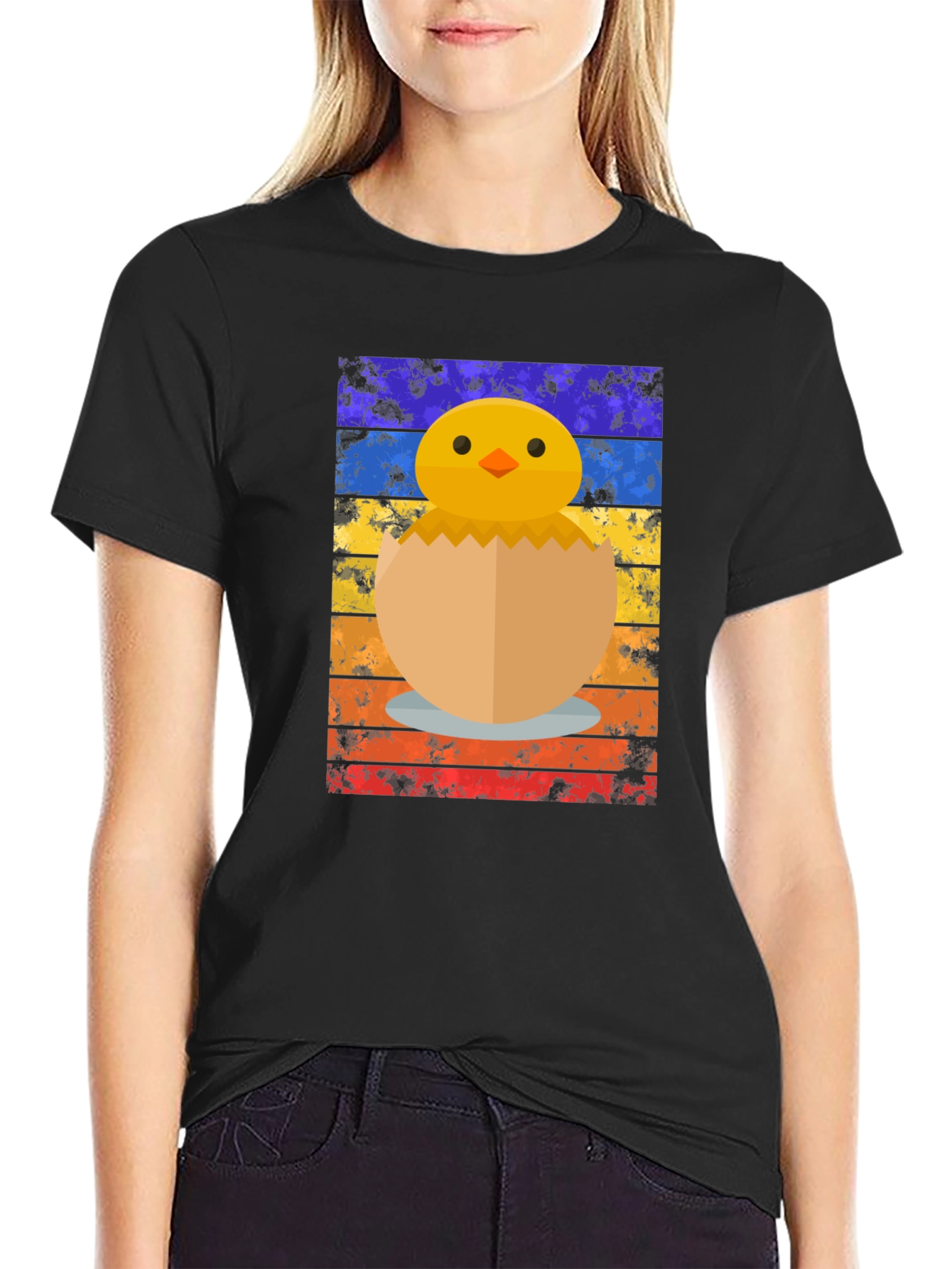 Retro Chick in Egg T-Shirt