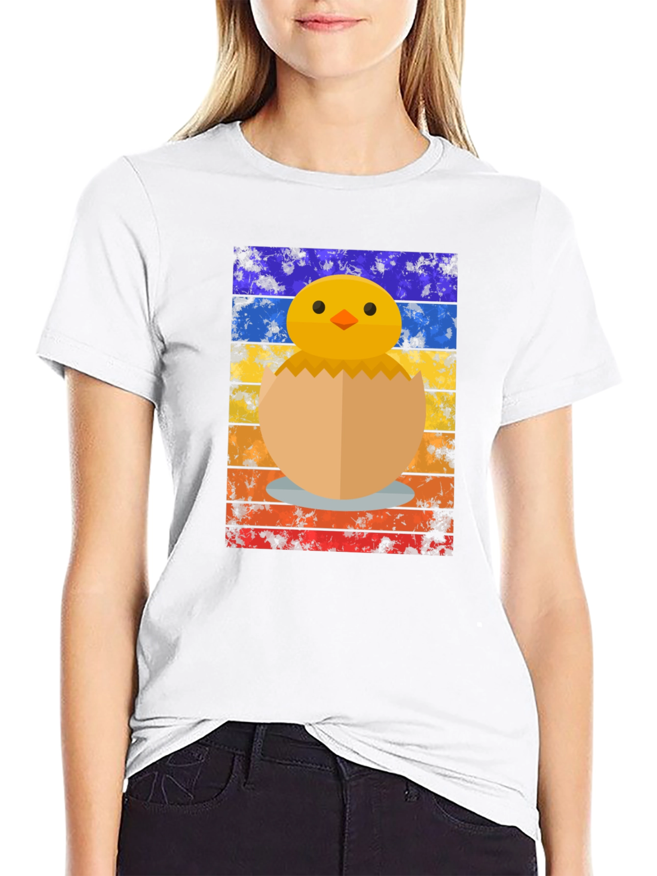 Retro Chick in Egg T-Shirt